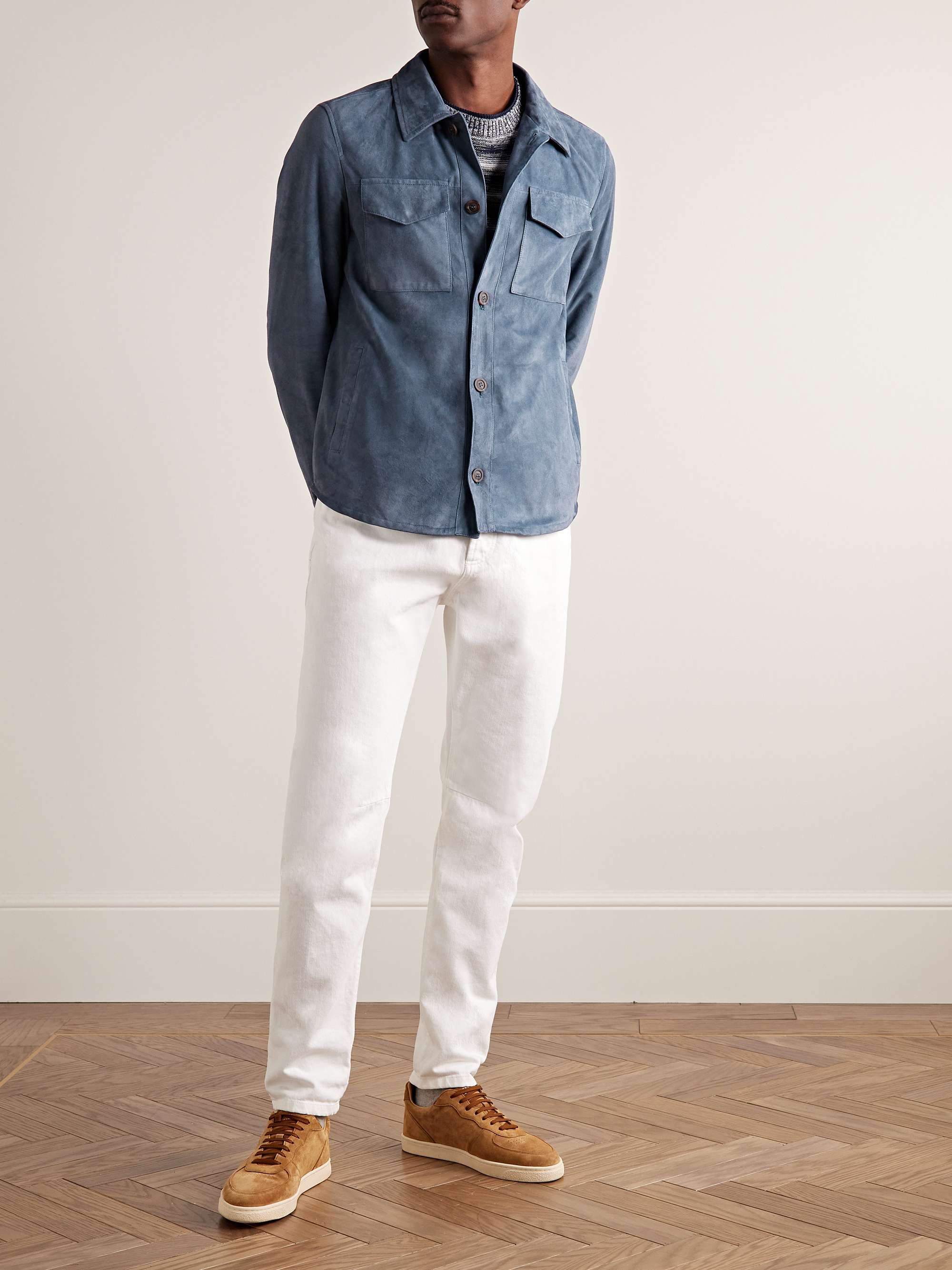 CANALI Suede Trucker Jacket for Men | MR PORTER