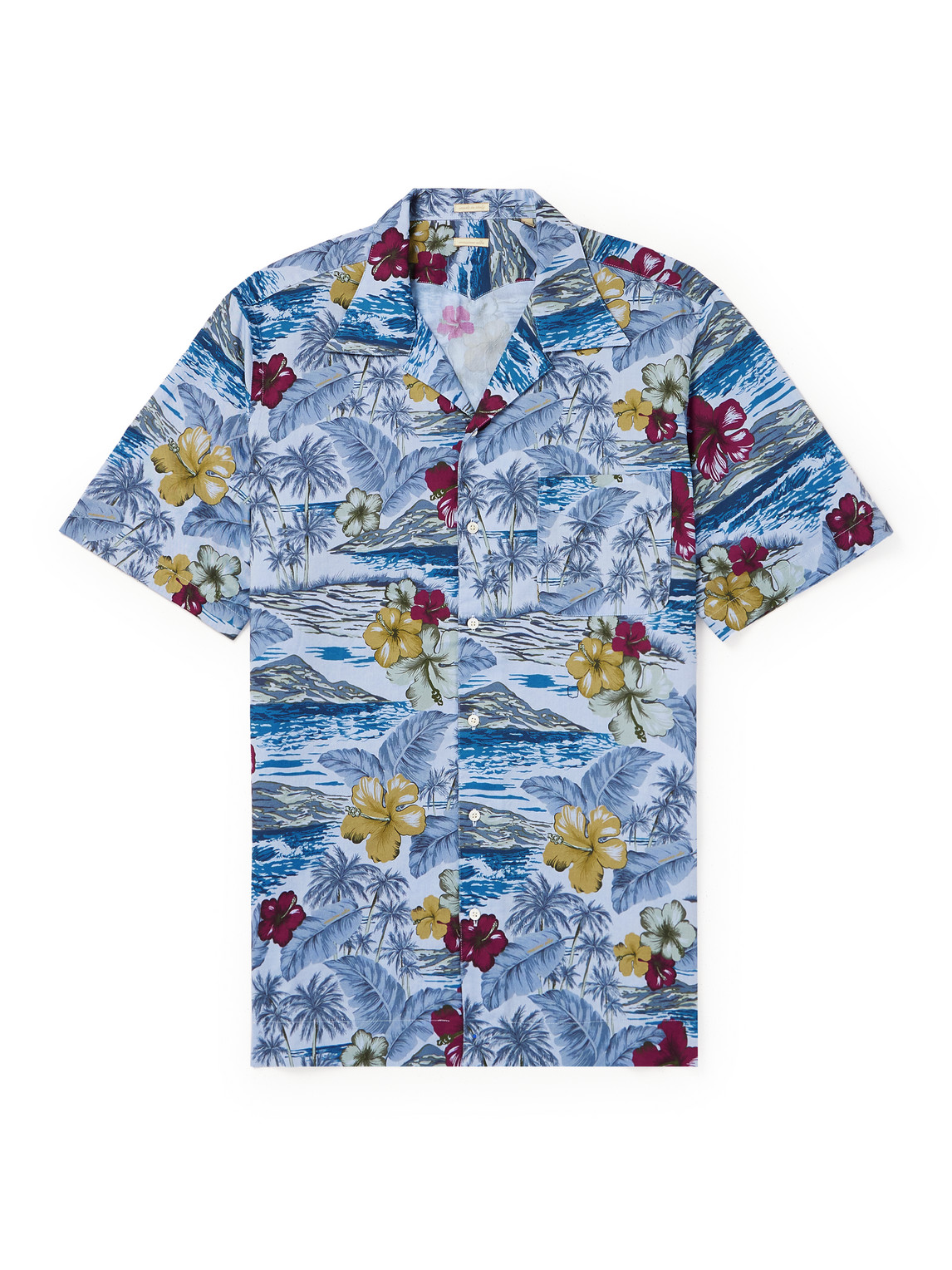 Massimo Alba - Venice Camp-Collar Printed Cotton Shirt - Men - Blue - XL