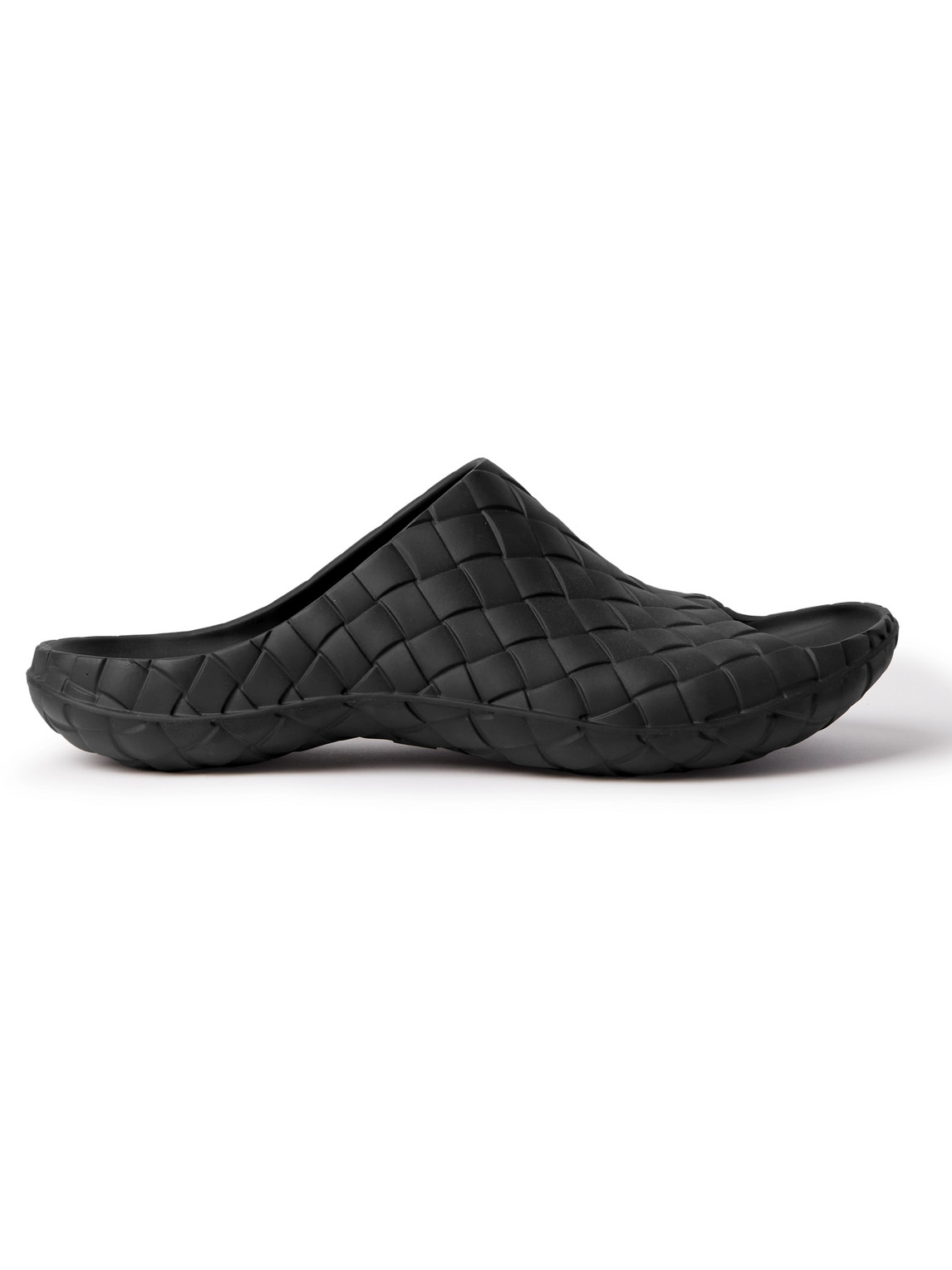 Bottega Veneta Embossed Rubber Sandals In Black