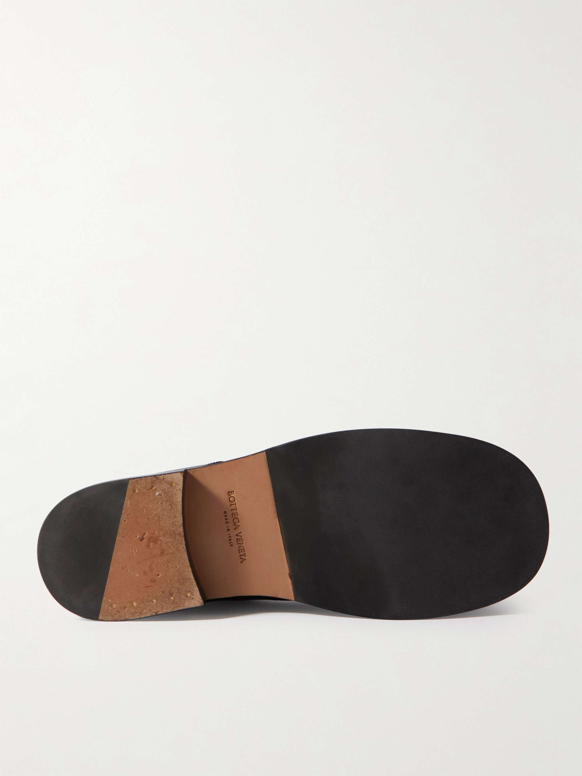 BOTTEGA VENETA Glossed-Leather Lace-Up Boots