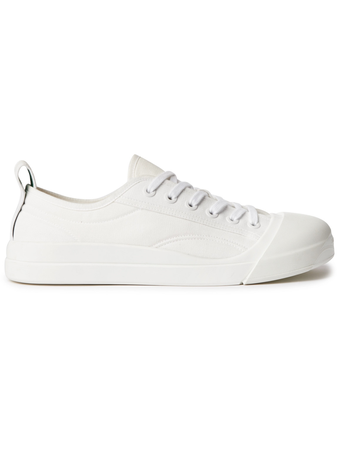 Bottega Veneta Rubber-trimmed Canvas Sneakers In White