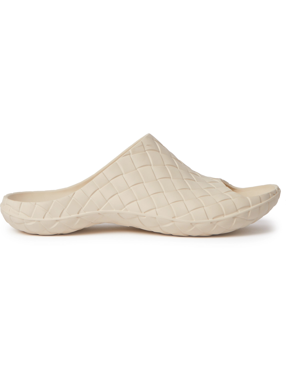 Shop Bottega Veneta Embossed Rubber Slides In Neutrals