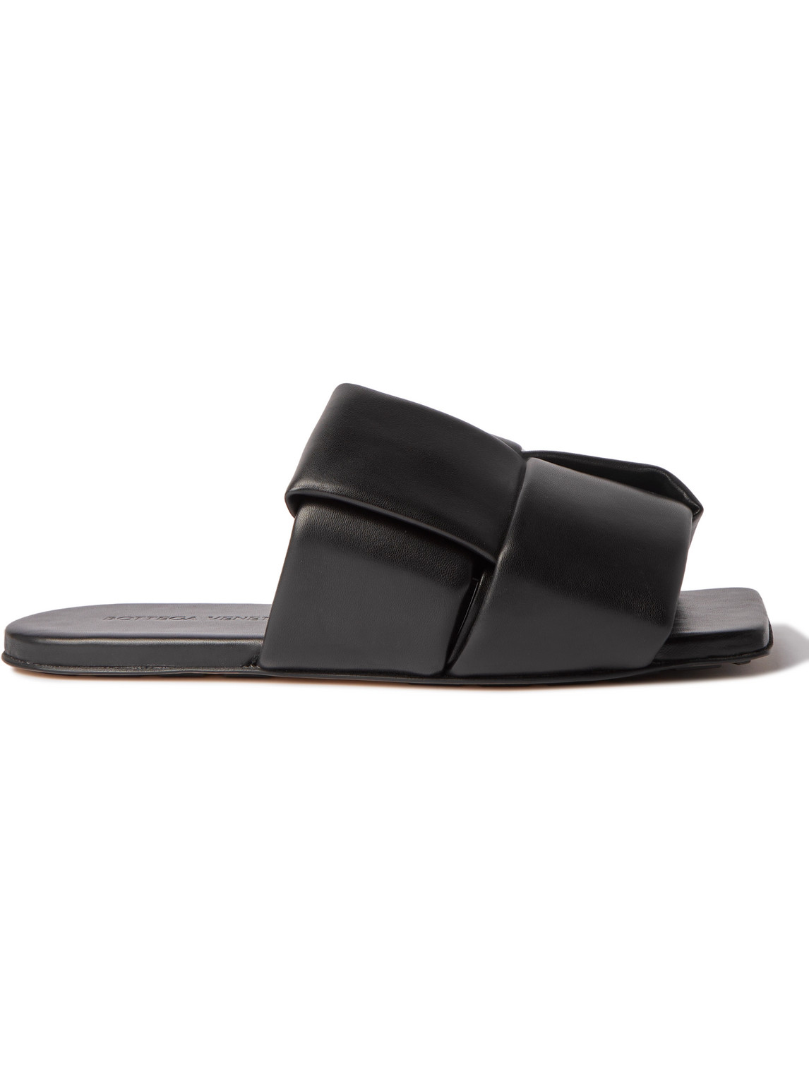 padded leather slides