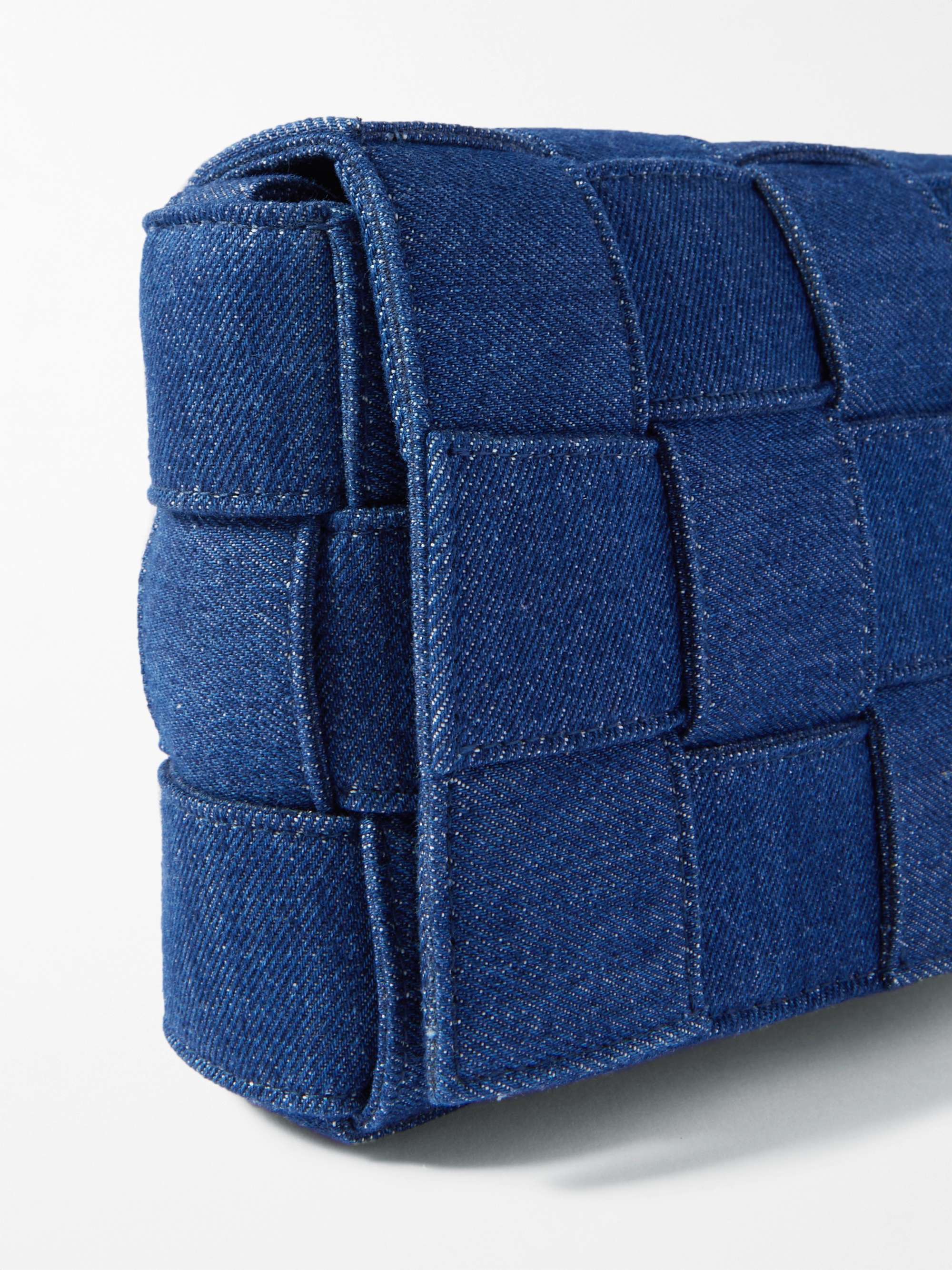 BOTTEGA VENETA Intrecciato Denim Messenger Bag