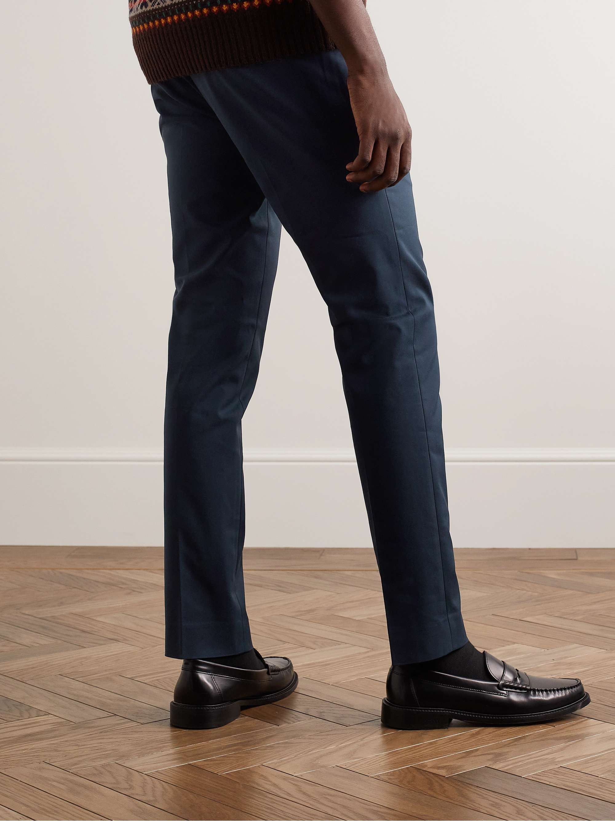 CLUB MONACO Slim-Fit Cotton-Blend Poplin Trousers