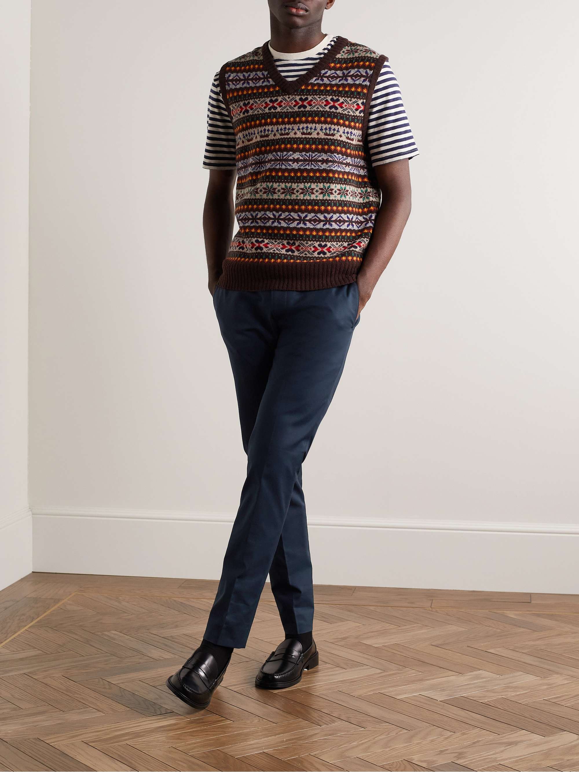 CLUB MONACO Slim-Fit Cotton-Blend Poplin Trousers