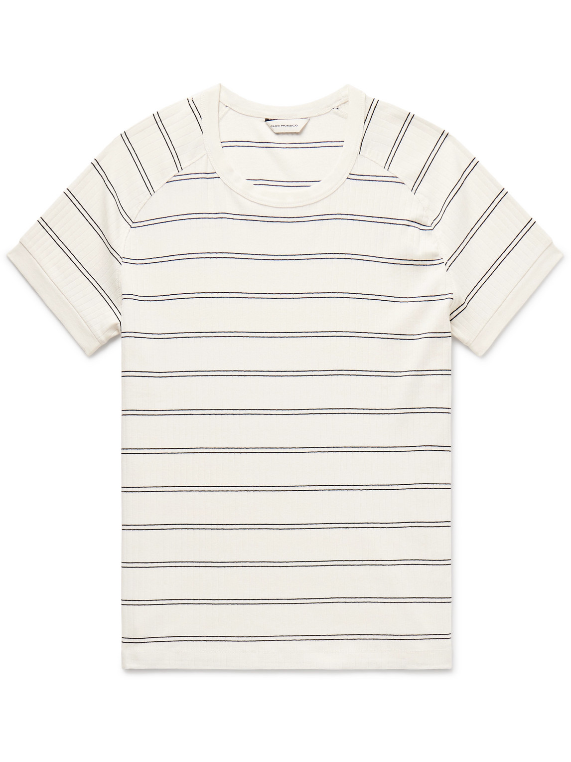 Refined Striped Ribbed Cotton-Blend T-Shirt