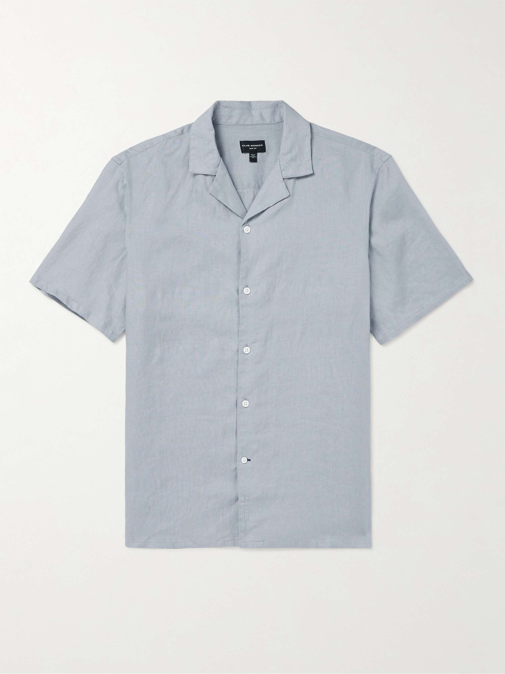 CLUB MONACO Camp-Collar Linen Shirt for Men