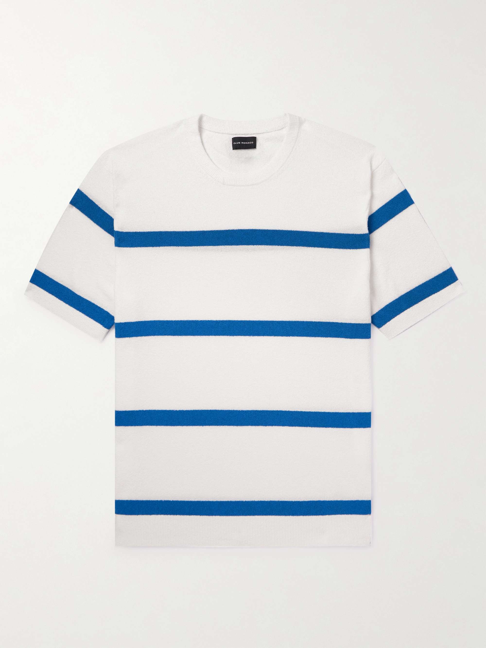 mens blue and white striped t shirt