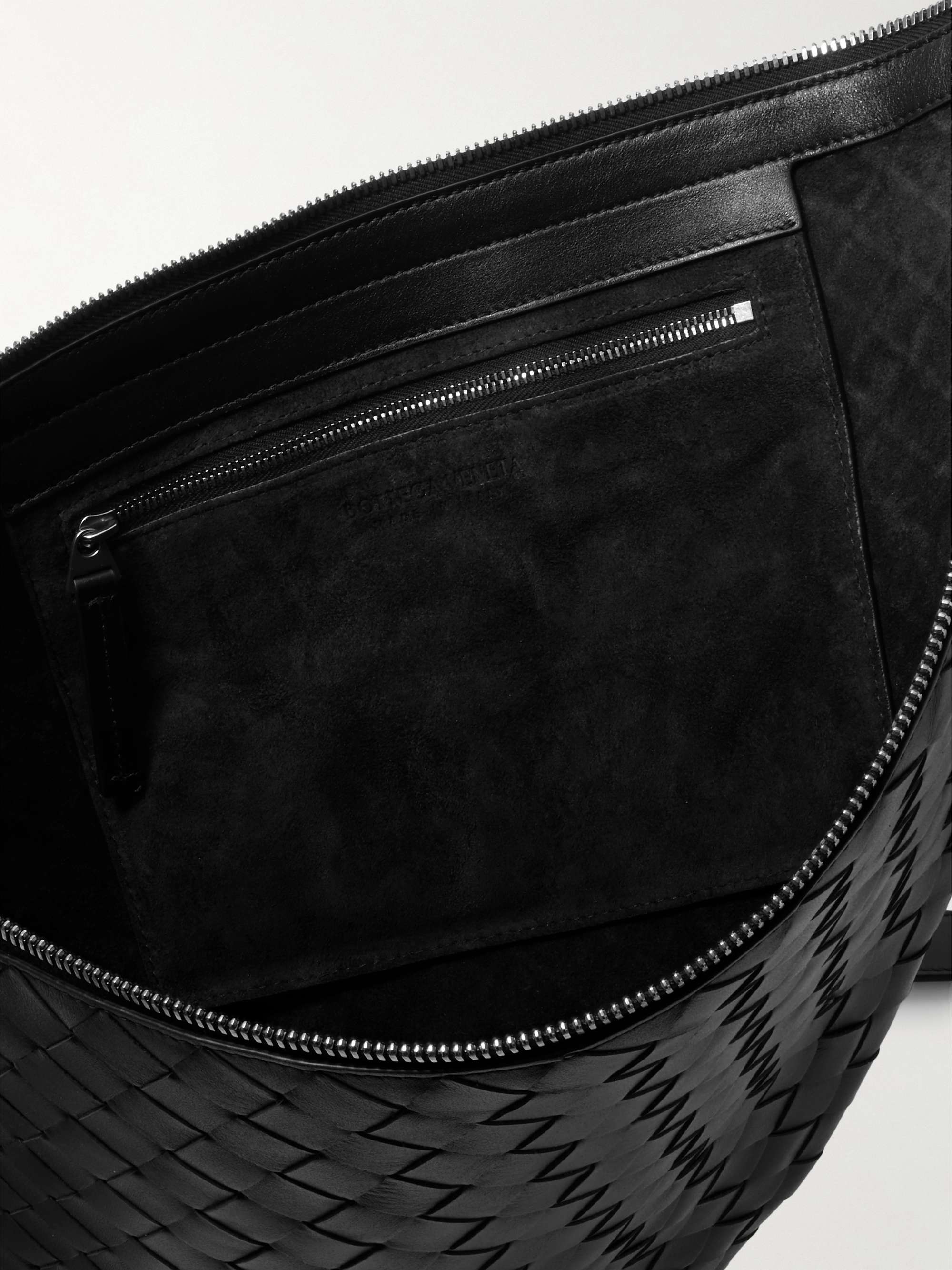 BOTTEGA VENETA Virgule Intrecciato Leather Messenger Bag