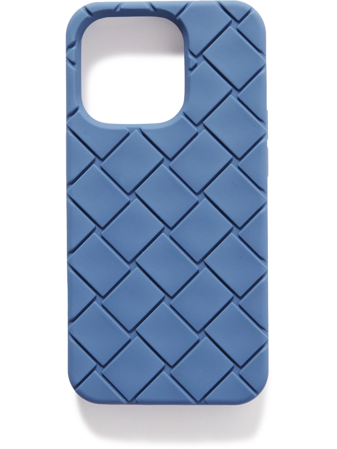 Bottega Veneta Intrecciato Rubber Iphone 14 Pro Case In Blue