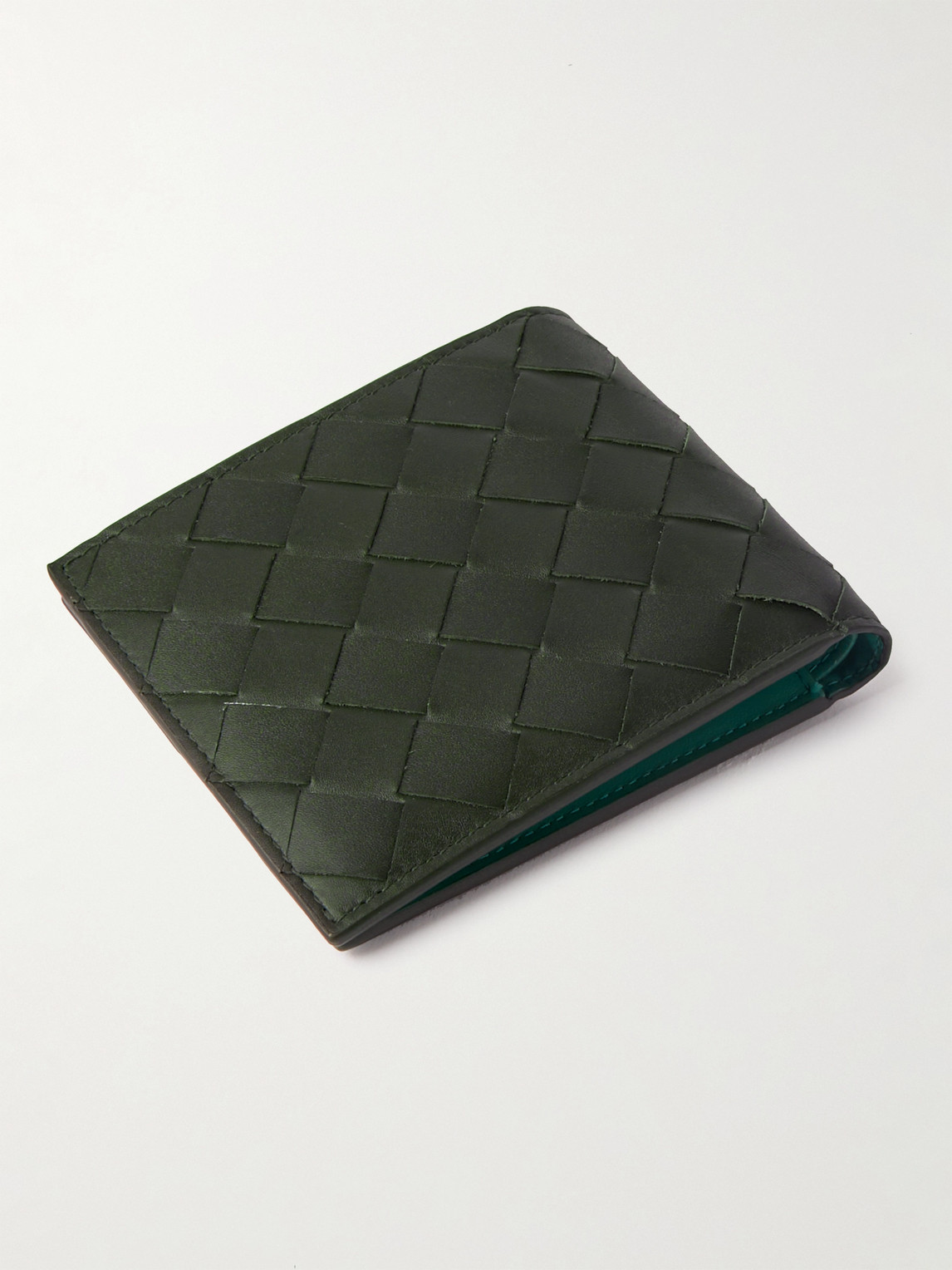 Shop Bottega Veneta Intrecciato Leather Billfold Wallet In Black