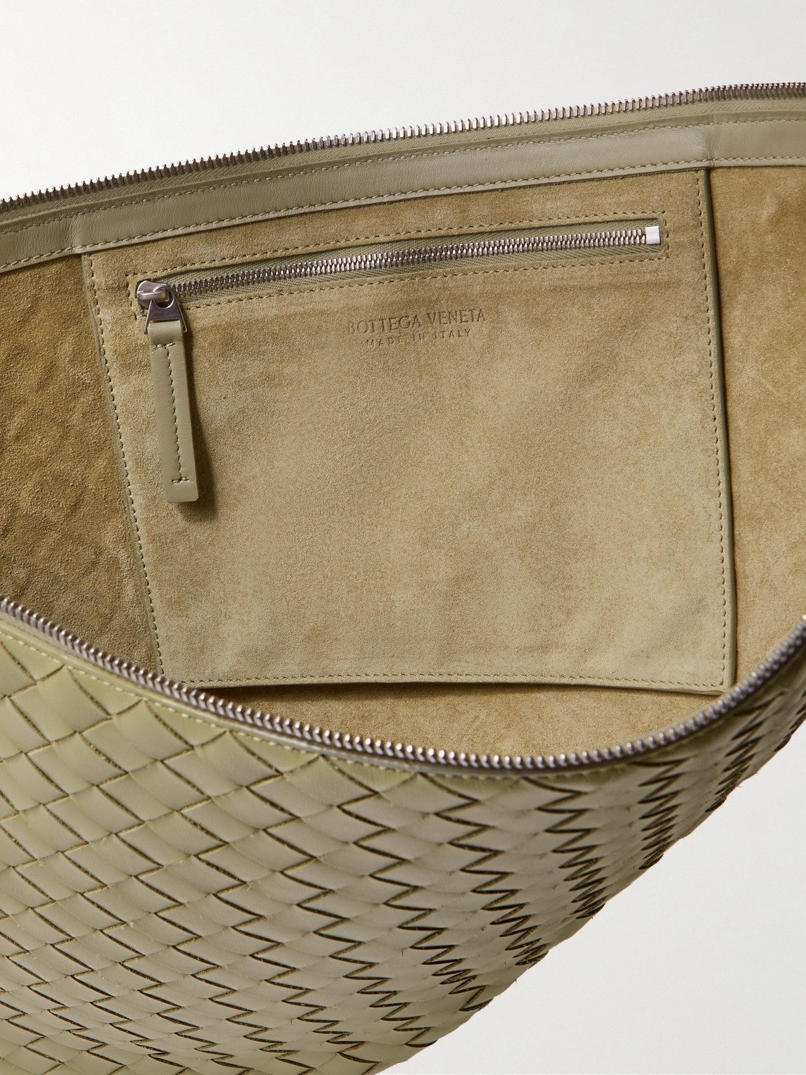 Bottega Veneta Virgule Intrecciato Leather Messenger Bag In Brown