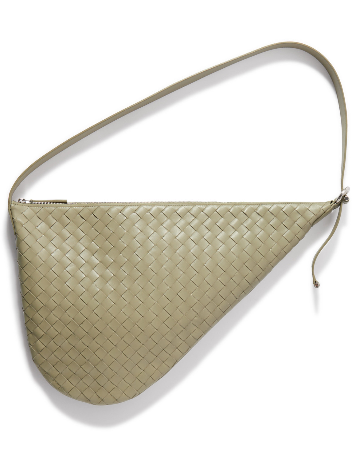 Bottega Veneta Virgule Intrecciato Leather Messenger Bag In Green