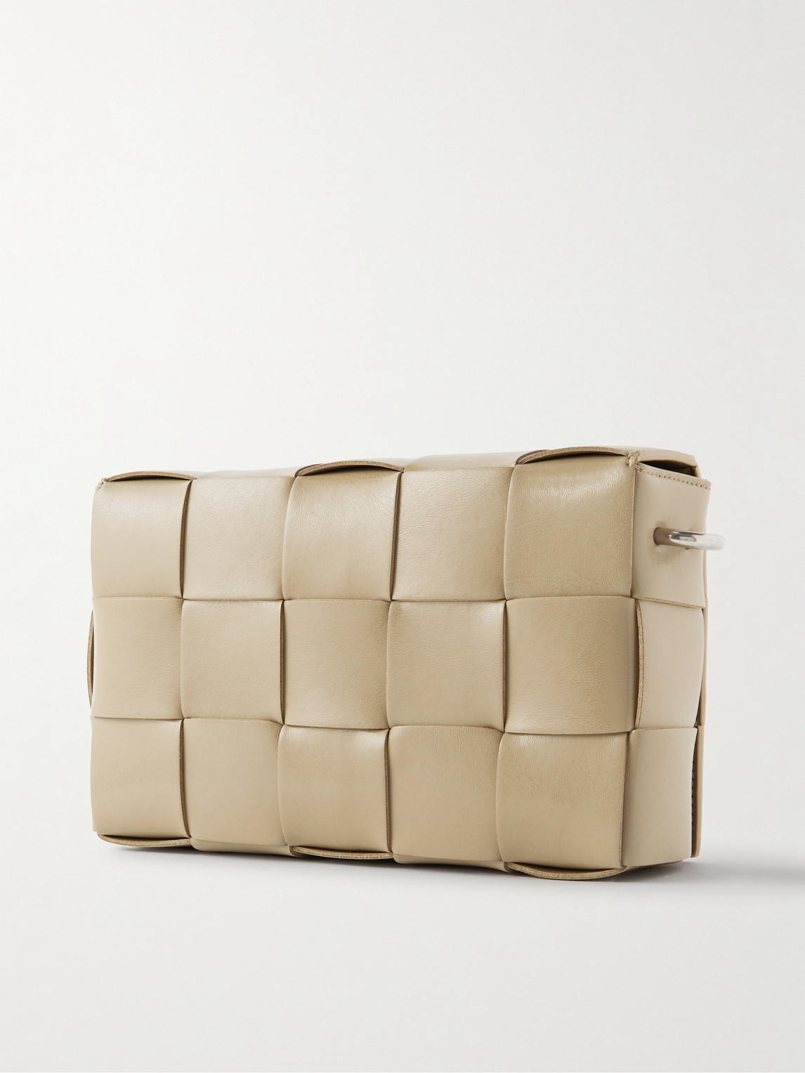 Shop Bottega Veneta Cassette Intrecciato Leather Messenger Bag In Brown
