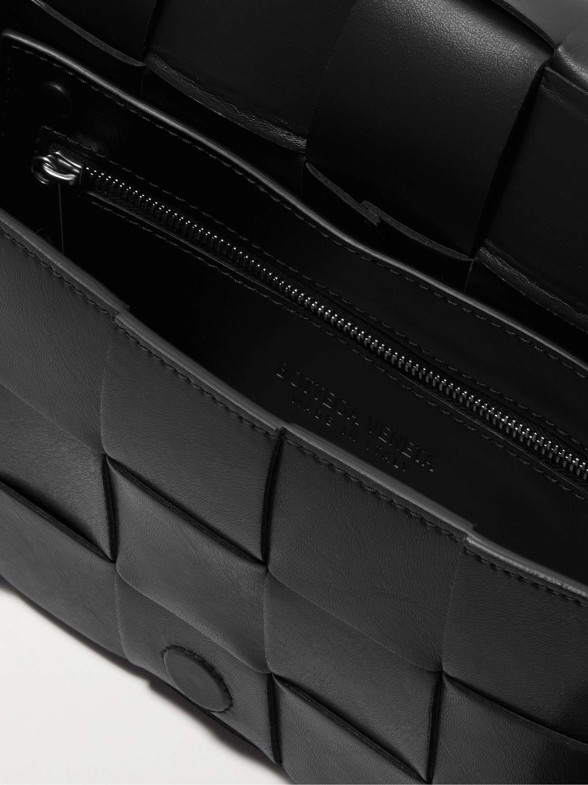 BOTTEGA VENETA Cassette Intrecciato Leather Messenger Bag