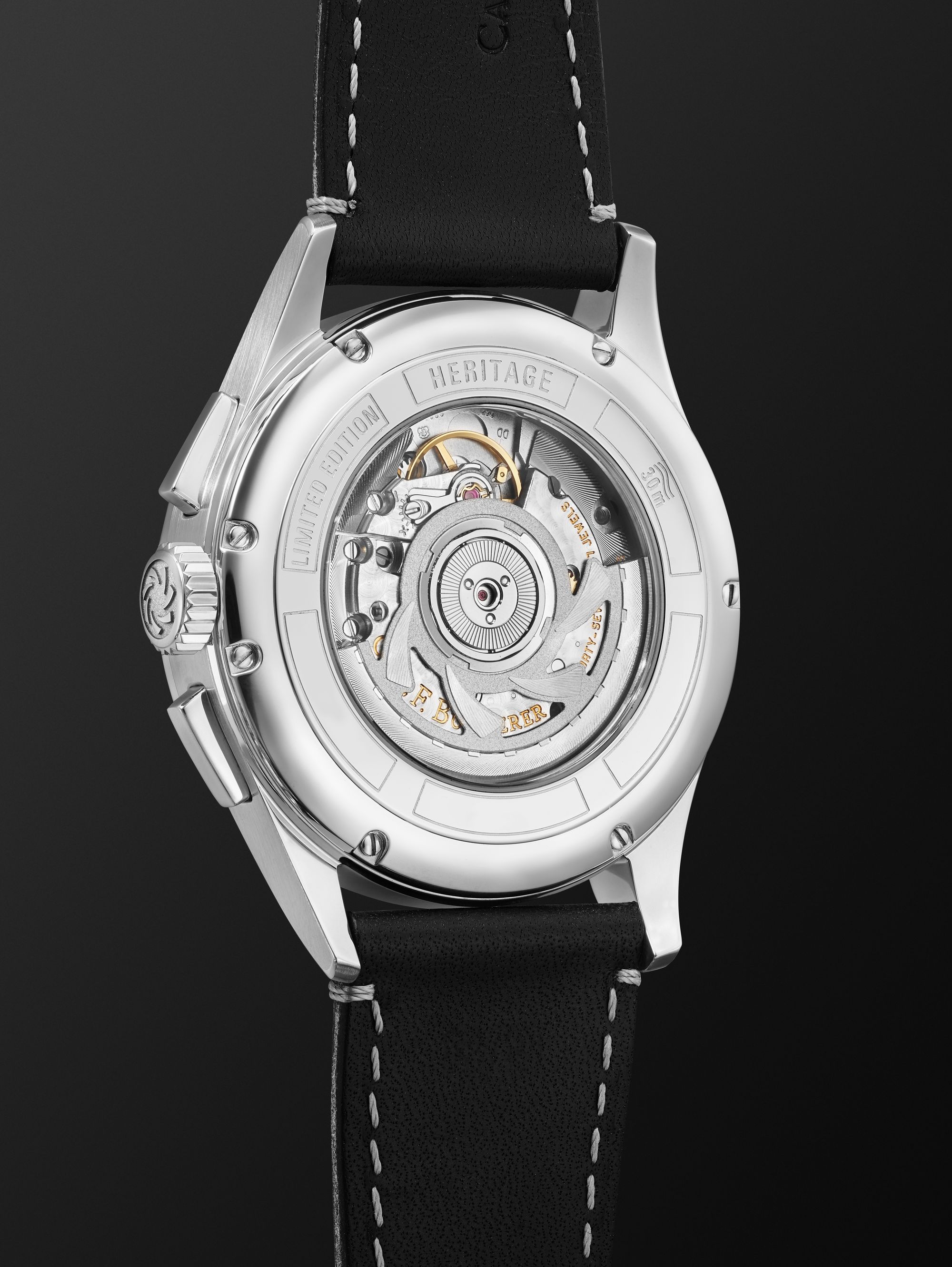 CARL F. BUCHERER Heritage BiCompax Annual Chronograph Limited Edition Automatic 41 mm Steel and Leather Watch, Watch, Ref. No.00.10803.07.42.01