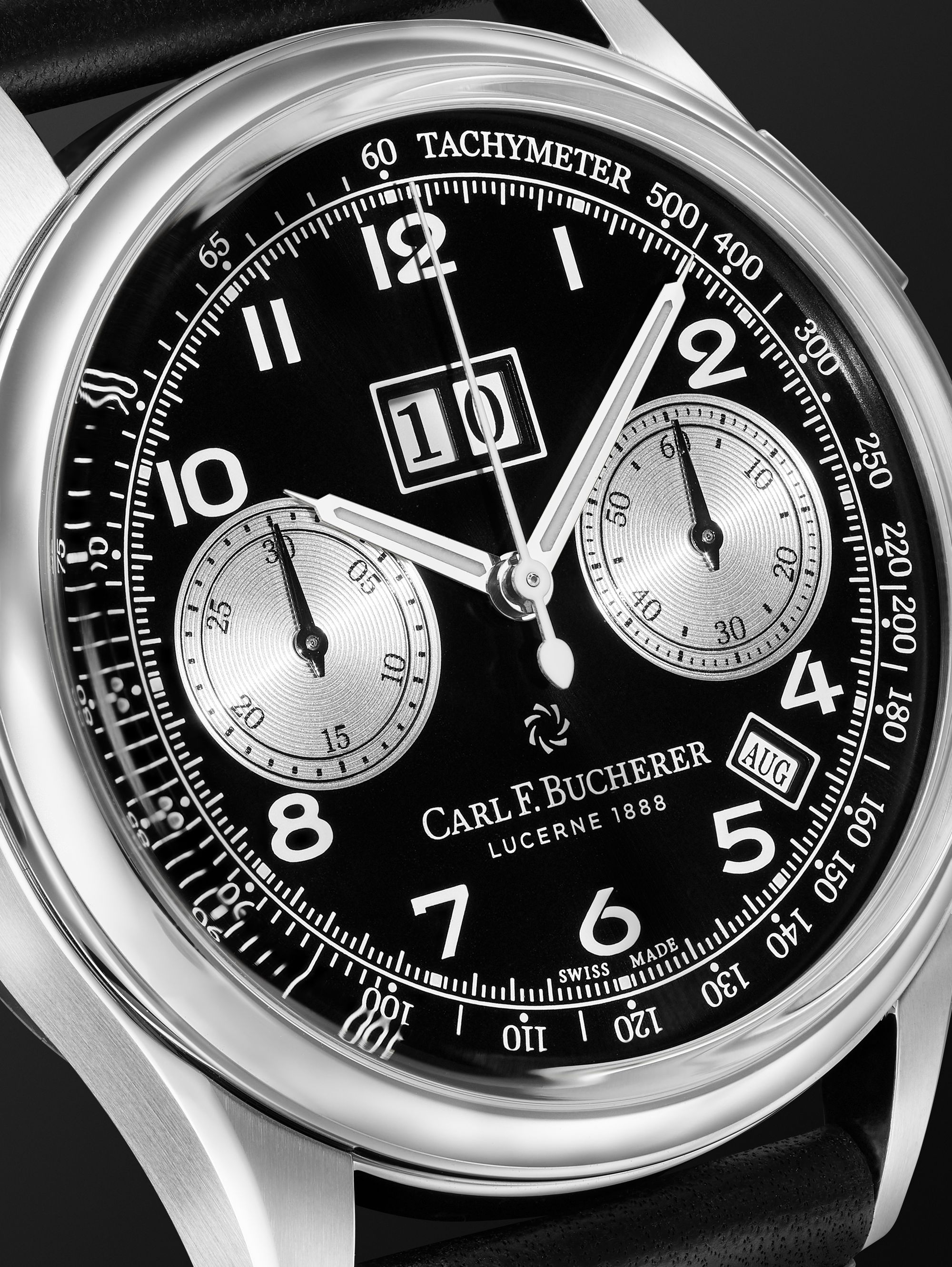 CARL F. BUCHERER Heritage BiCompax Annual Chronograph Limited Edition Automatic 41 mm Steel and Leather Watch, Watch, Ref. No.00.10803.07.42.01