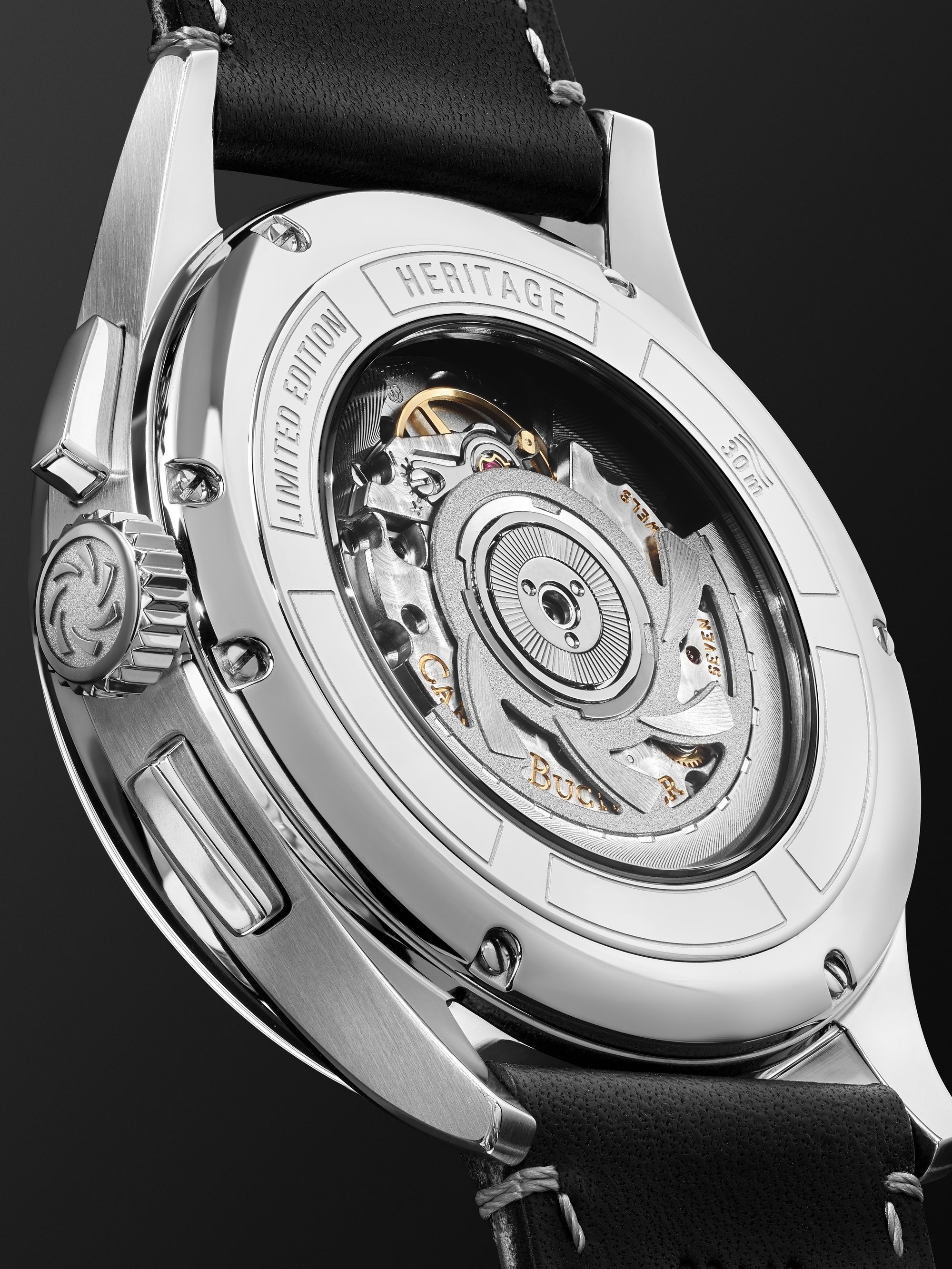 CARL F. BUCHERER Heritage BiCompax Annual Chronograph Limited Edition Automatic 41 mm Steel and Leather Watch, Watch, Ref. No.00.10803.07.42.01