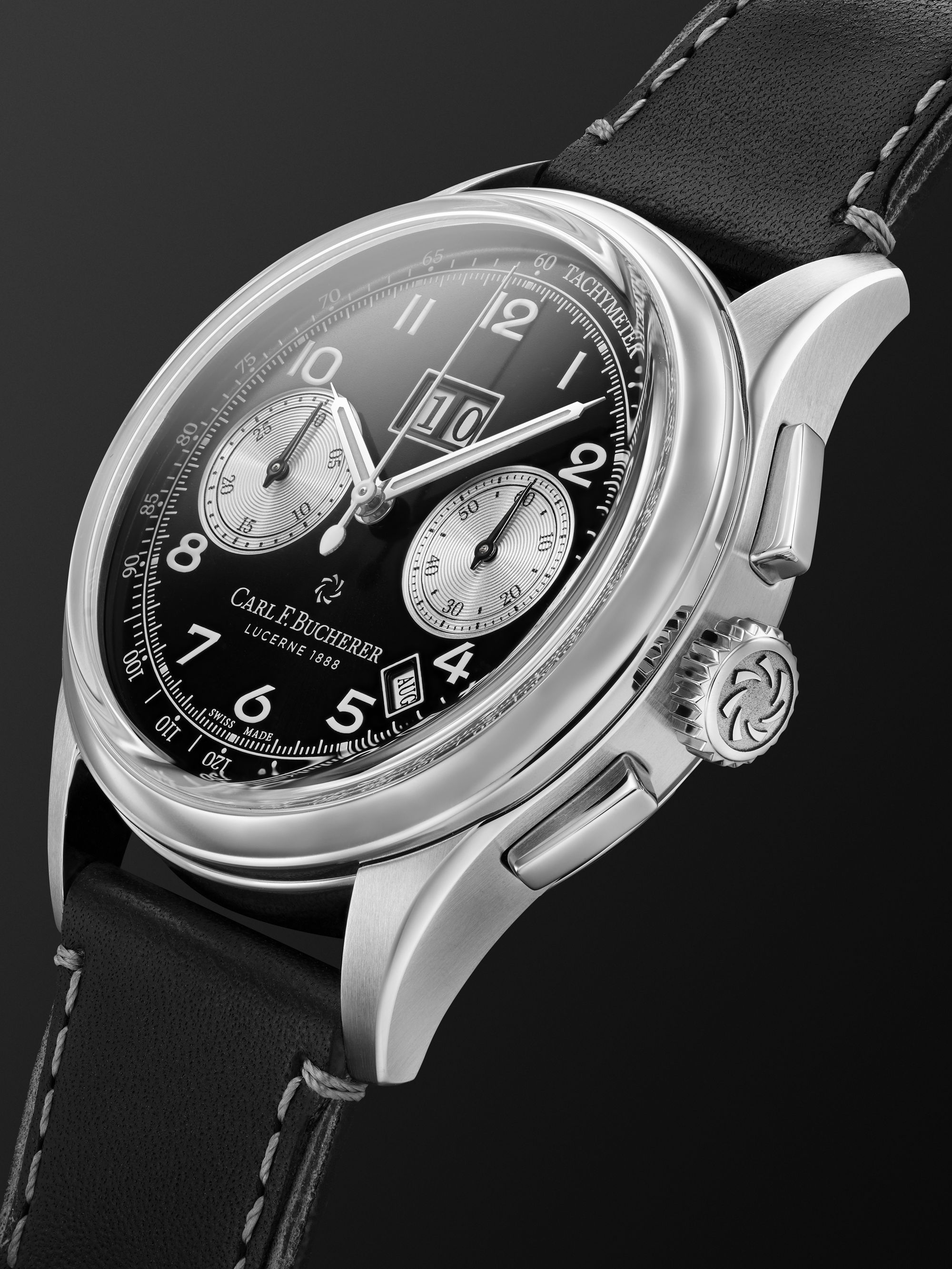 CARL F. BUCHERER Heritage BiCompax Annual Chronograph Limited Edition Automatic 41 mm Steel and Leather Watch, Watch, Ref. No.00.10803.07.42.01