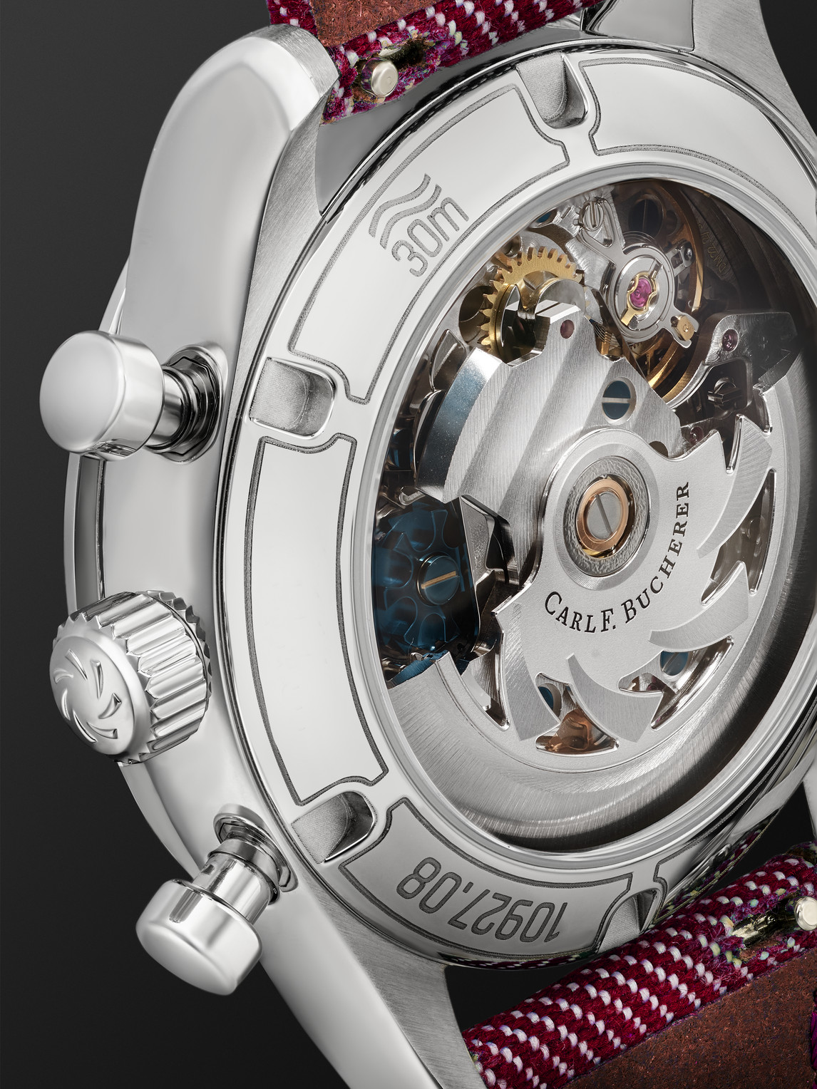  Carl F. Bucherer - Manero Flyback 40mm Chronograph Steel And Canvas Watch, Ref. No. 00.10927.08.13.04 - Men - Silver 