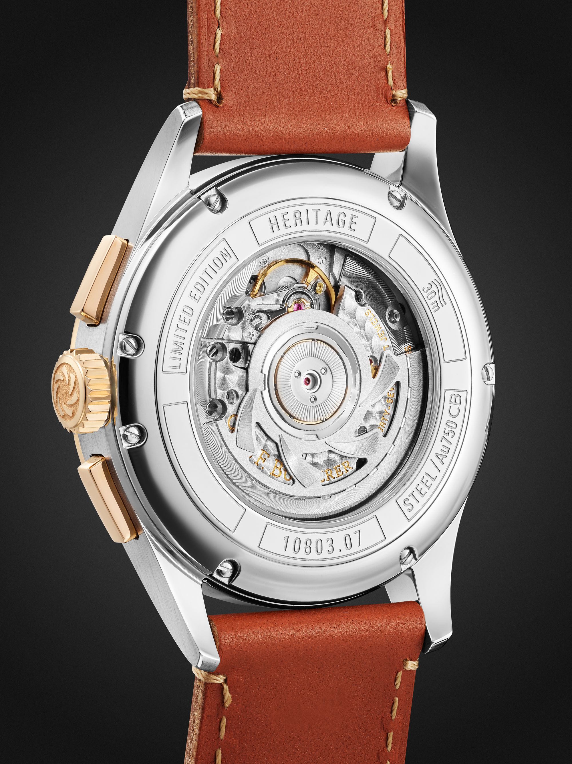 CARL F. BUCHERER Heritage BiCompax Annual Chronograph Limited Edition Automatic 41 mm Steel and Leather Watch, Watch, Ref. No.00.10803.07.42.01
