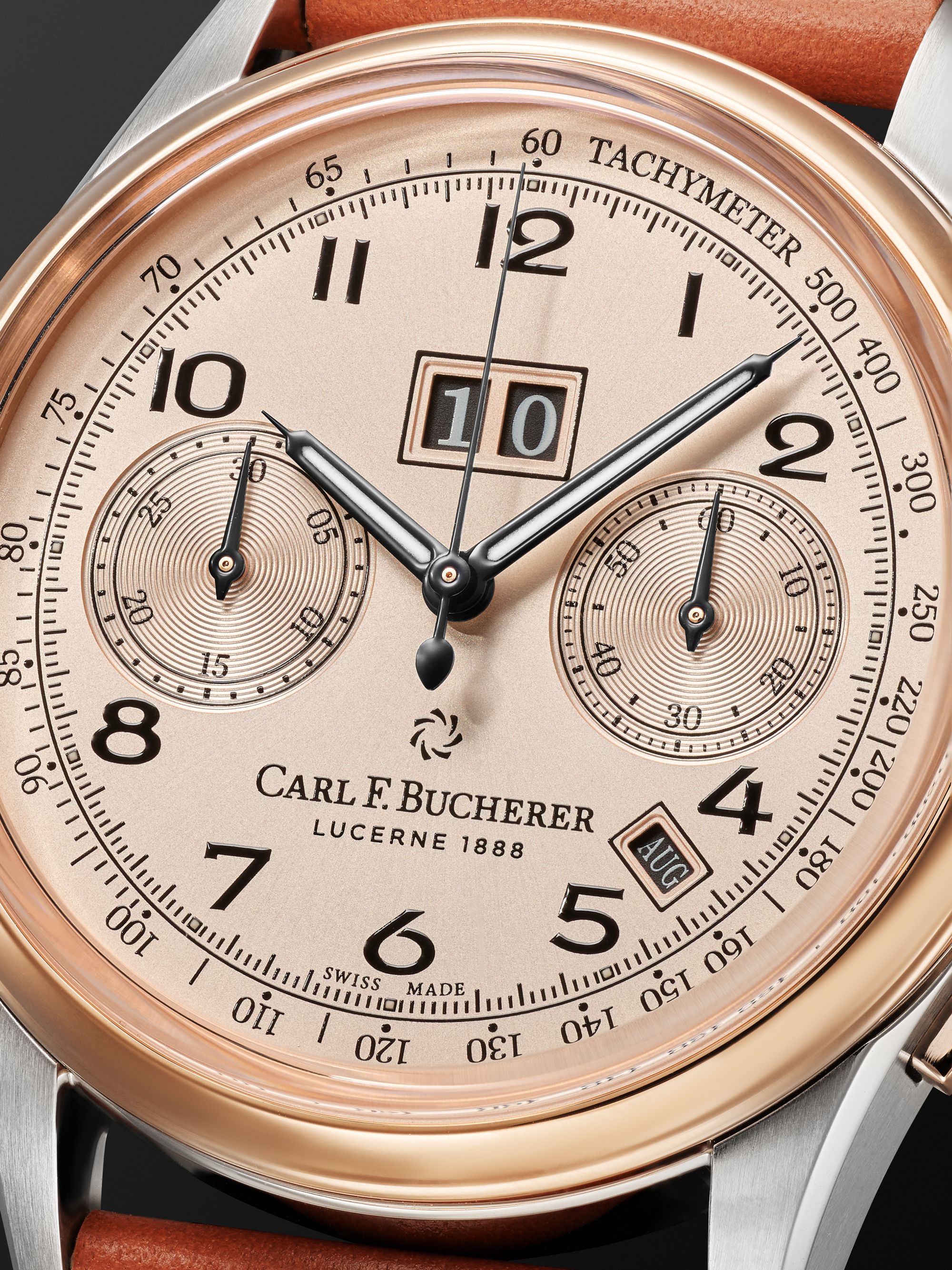 CARL F. BUCHERER Heritage BiCompax Annual Chronograph Limited Edition Automatic 41 mm Steel and Leather Watch, Watch, Ref. No.00.10803.07.42.01