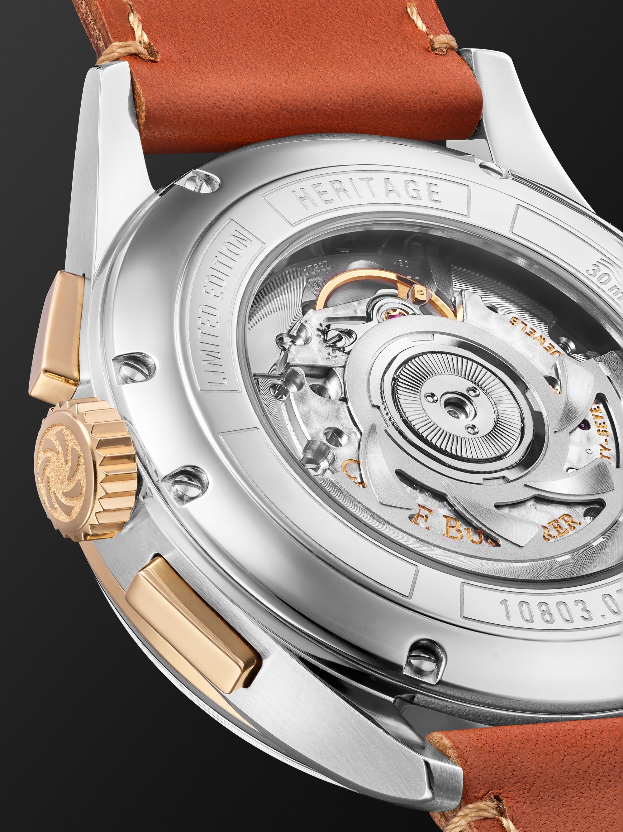 CARL F. BUCHERER Heritage BiCompax Annual Chronograph Limited Edition Automatic 41 mm Steel and Leather Watch, Watch, Ref. No.00.10803.07.42.01