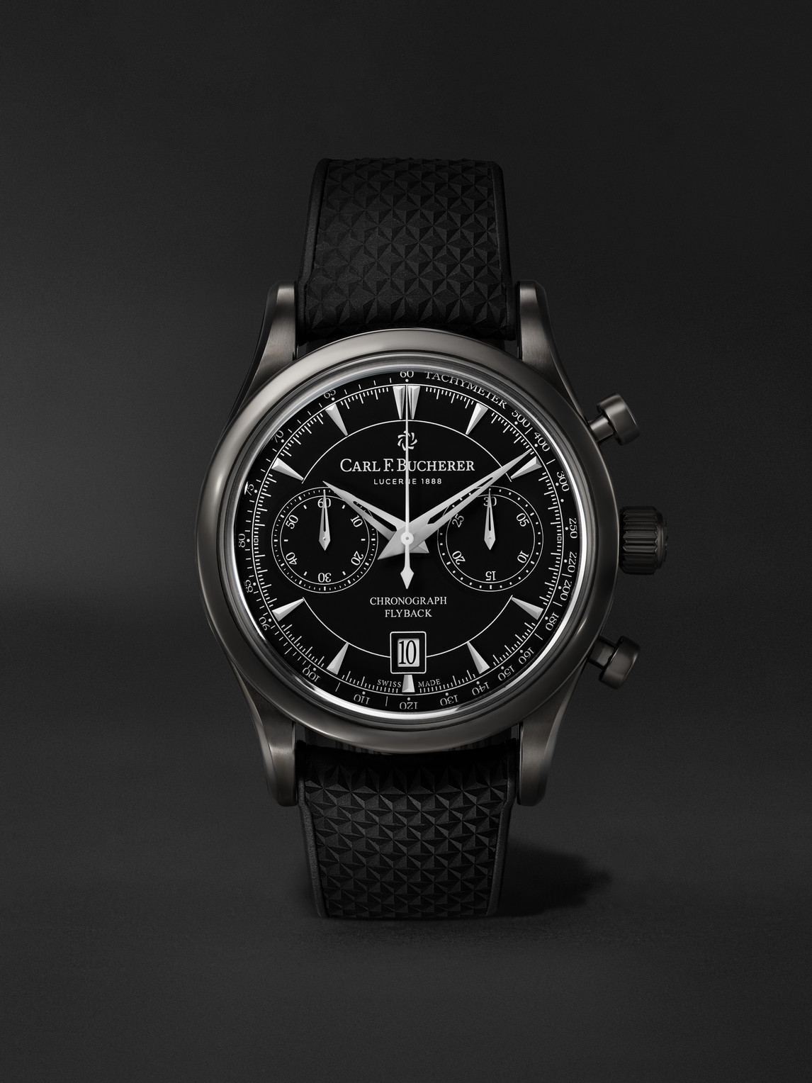 Carl F. Bucherer Manero Automatic Flyback Chronograph 43mm Steel and Rubber Watch, Ref. No. 00.10919.12.33.01 - Men