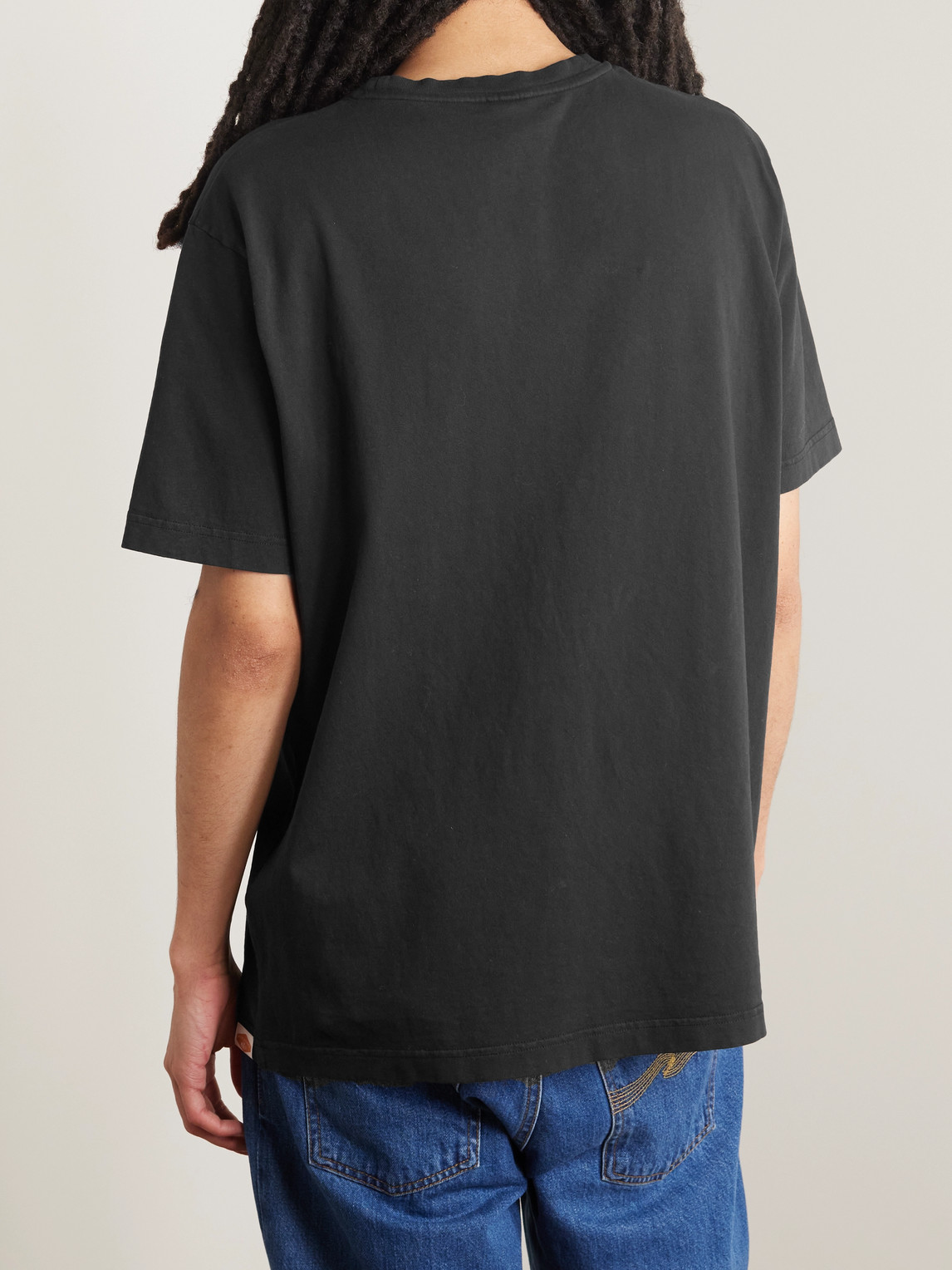 Shop Nudie Jeans Uno Everyday Cotton-jersey T-shirt In Black