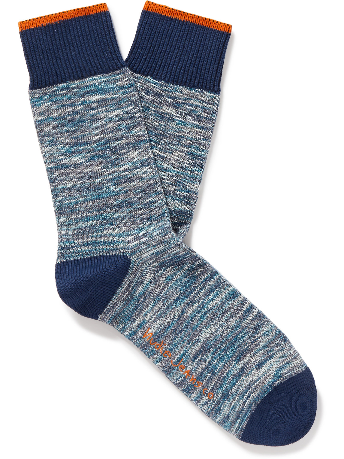 Nudie Jeans Rasmusson Organic Cotton-blend Socks In Blue
