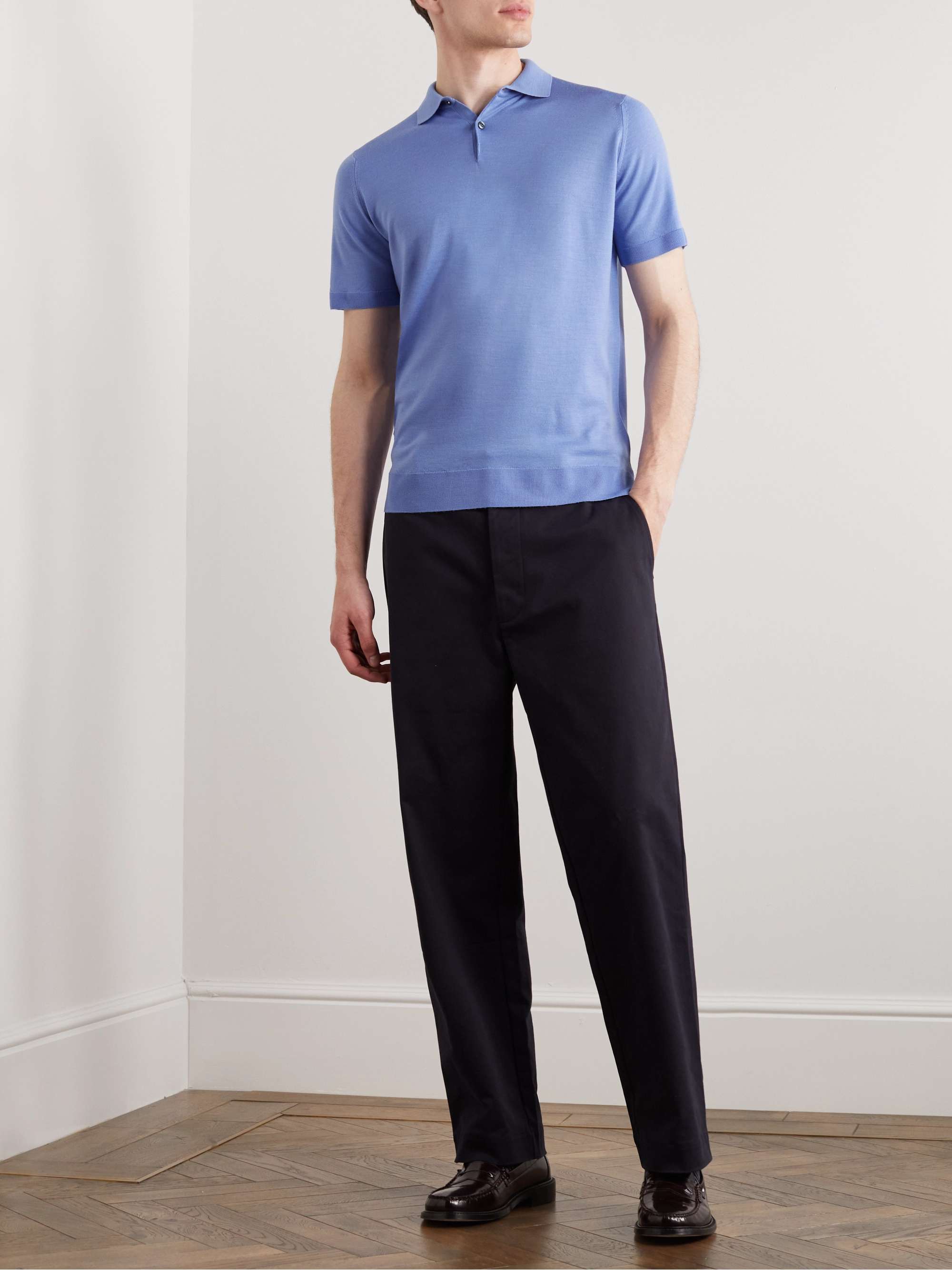 JOHN SMEDLEY Payton Slim-Fit Merino Wool Polo Shirt