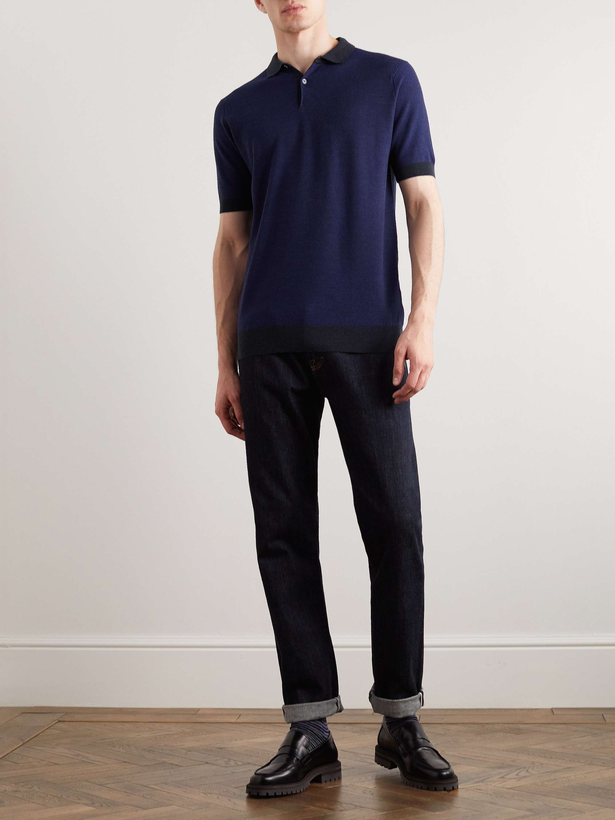 JOHN SMEDLEY Slim-Fit Wool Polo Shirt for Men | MR PORTER
