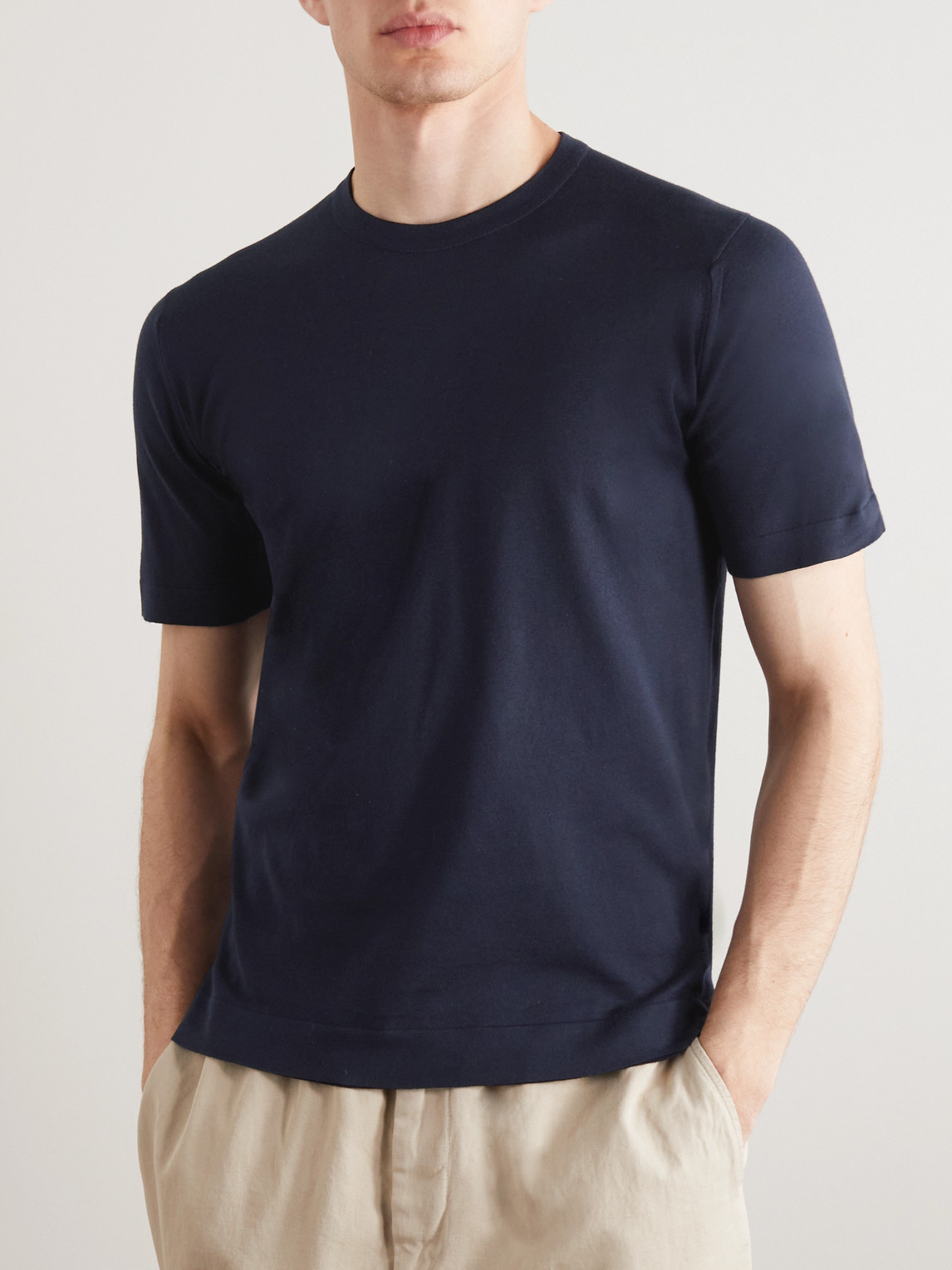 Shop John Smedley Lorca Slim-fit Sea Island Cotton T-shirt In Blue