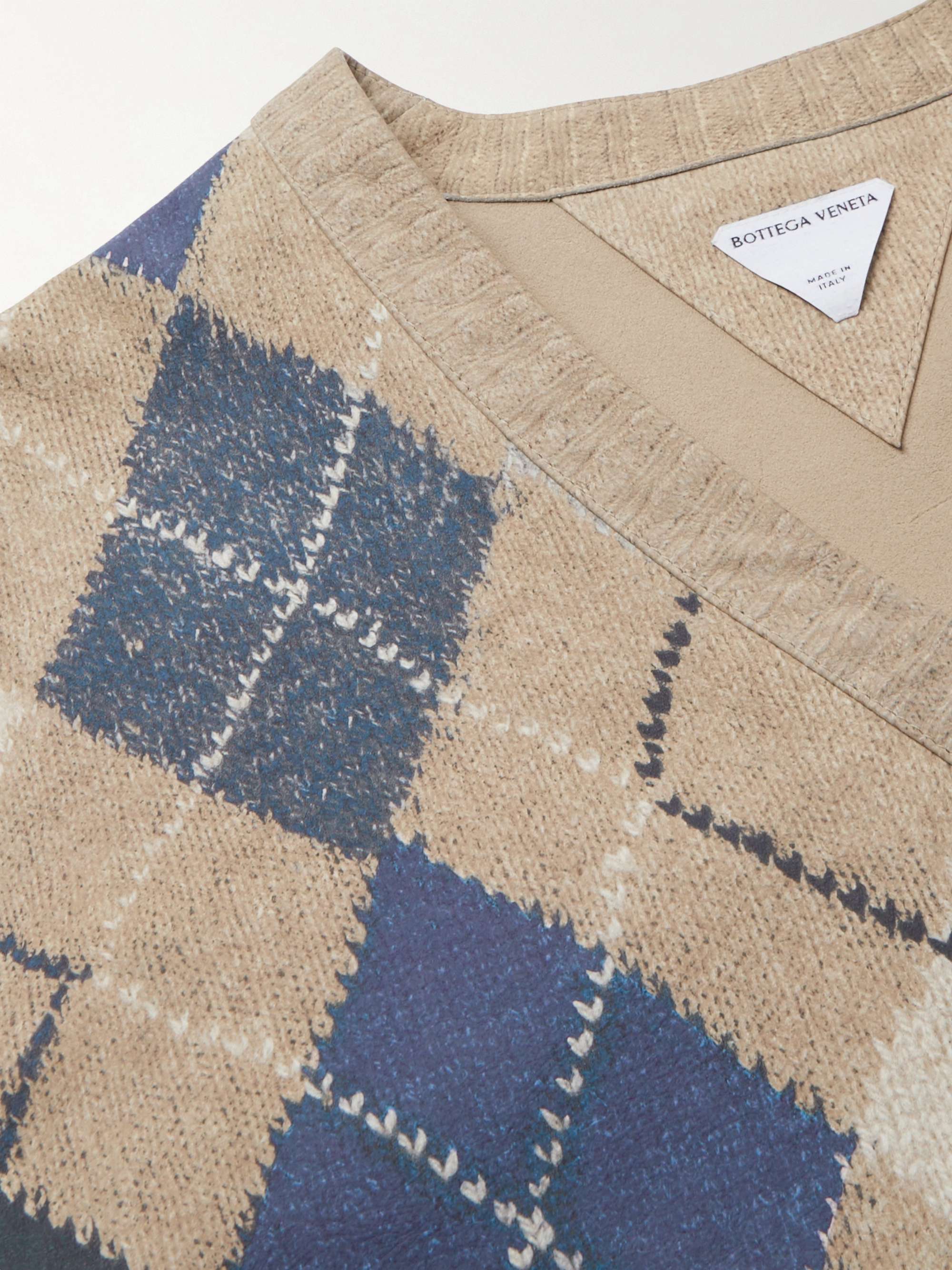BOTTEGA VENETA Argyle-Print Leather Sweater