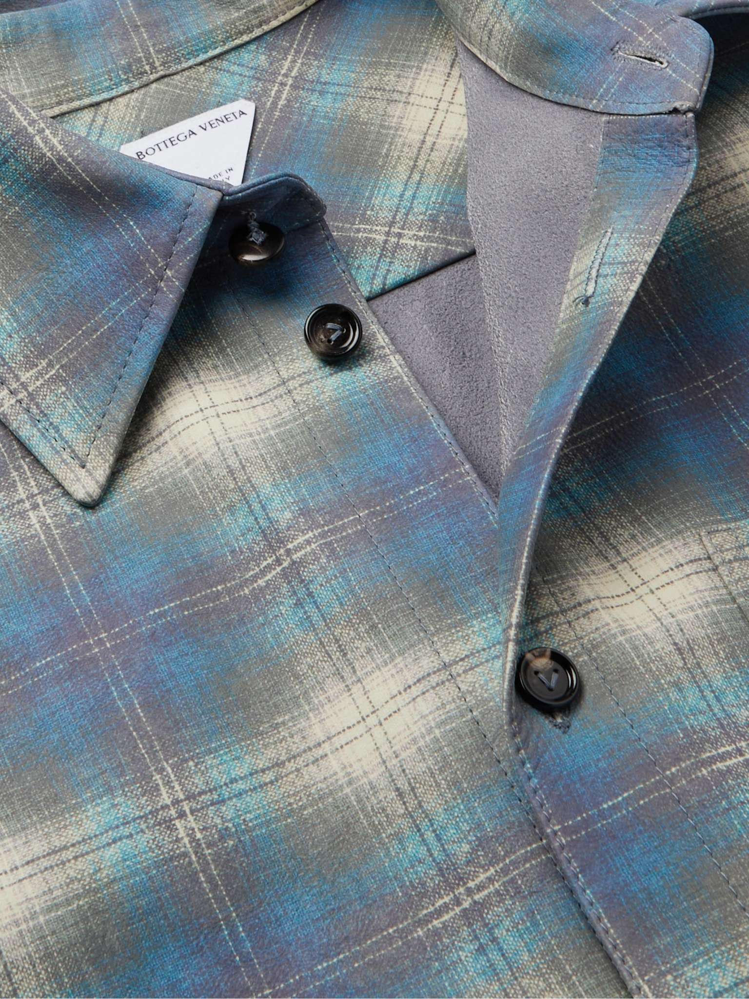 BOTTEGA VENETA Checked Leather Shirt for Men | MR PORTER