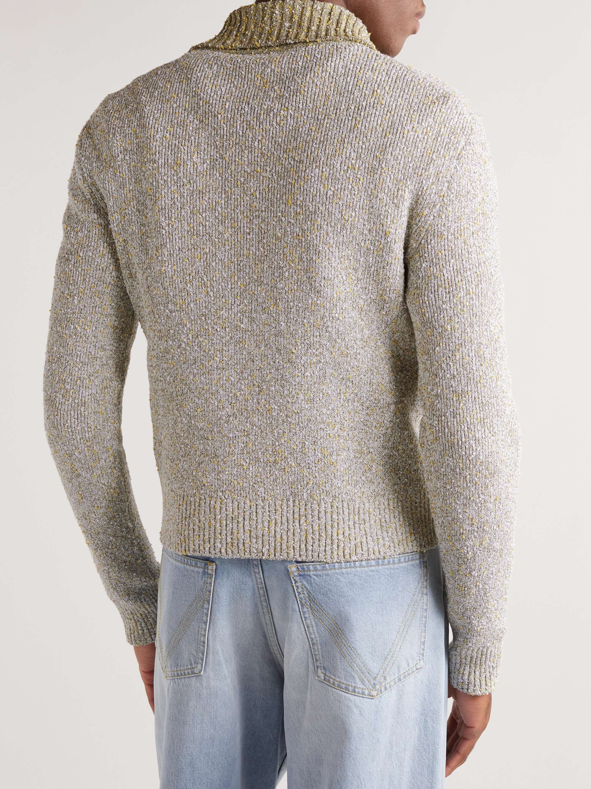 BOTTEGA VENETA Oversized Ribbed-Knit Bouclé Polo Shirt