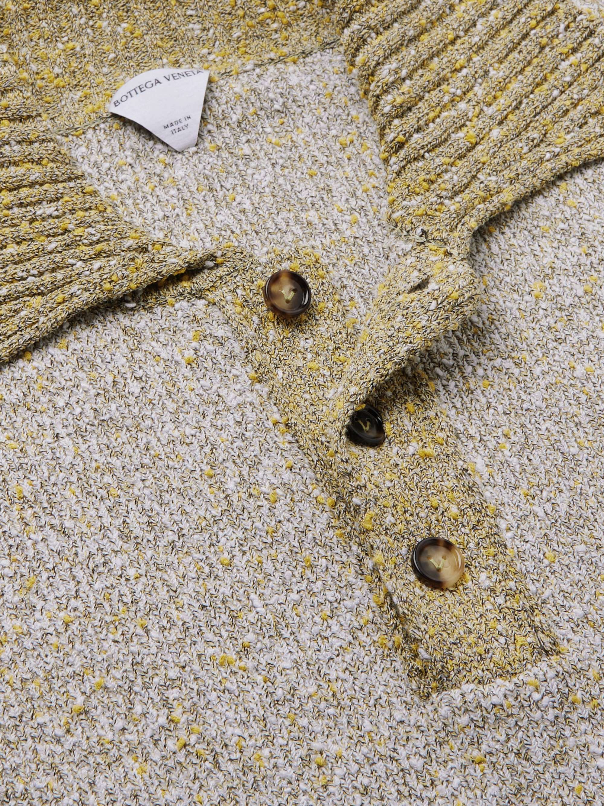 BOTTEGA VENETA Oversized Ribbed-Knit Bouclé Polo Shirt