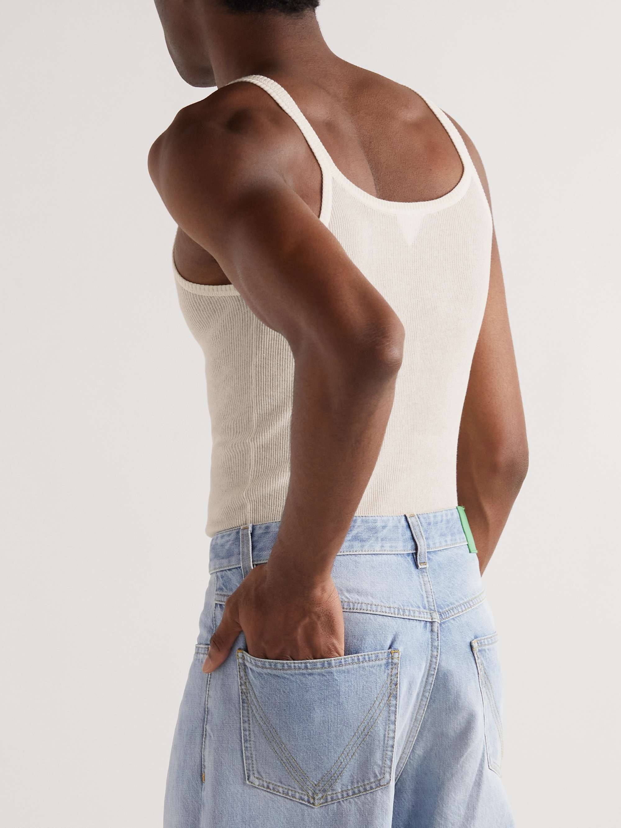 BOTTEGA VENETA Slim-Fit Ribbed Cotton-Jersey Tank Top