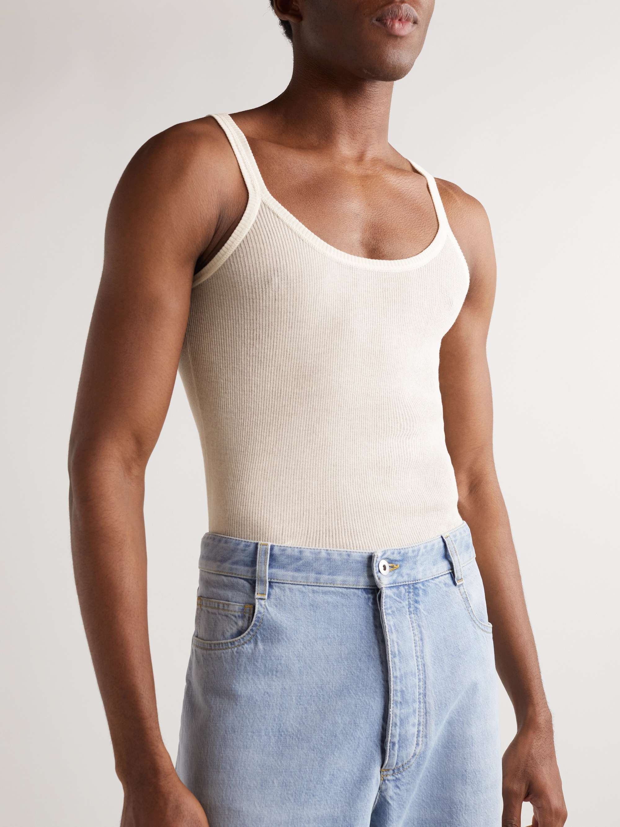 BOTTEGA VENETA Slim-Fit Ribbed Cotton-Jersey Tank Top