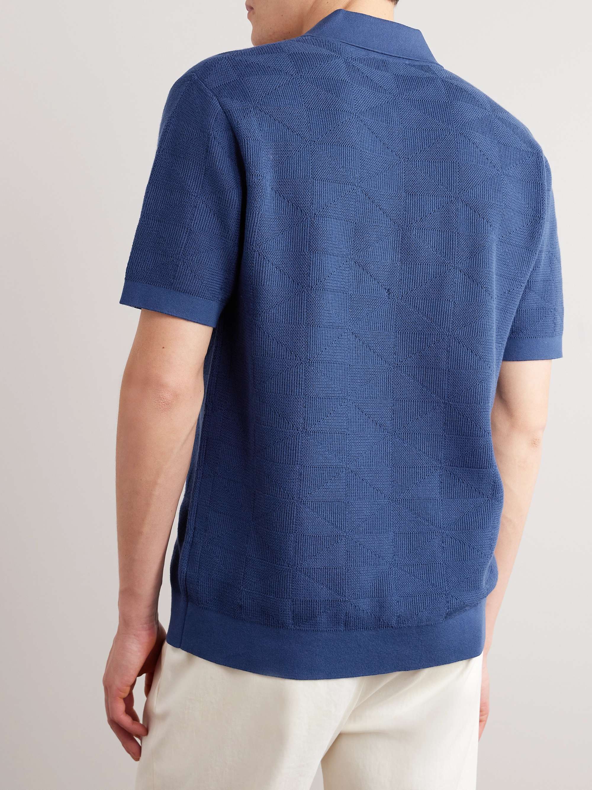 MR P. Jacquard-Knit Cotton Polo Shirt