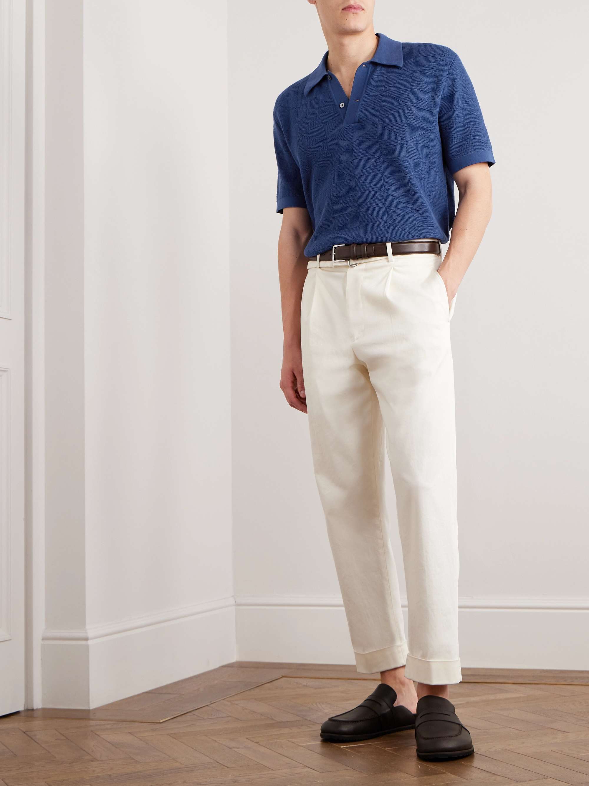 MR P. Jacquard-Knit Cotton Polo Shirt