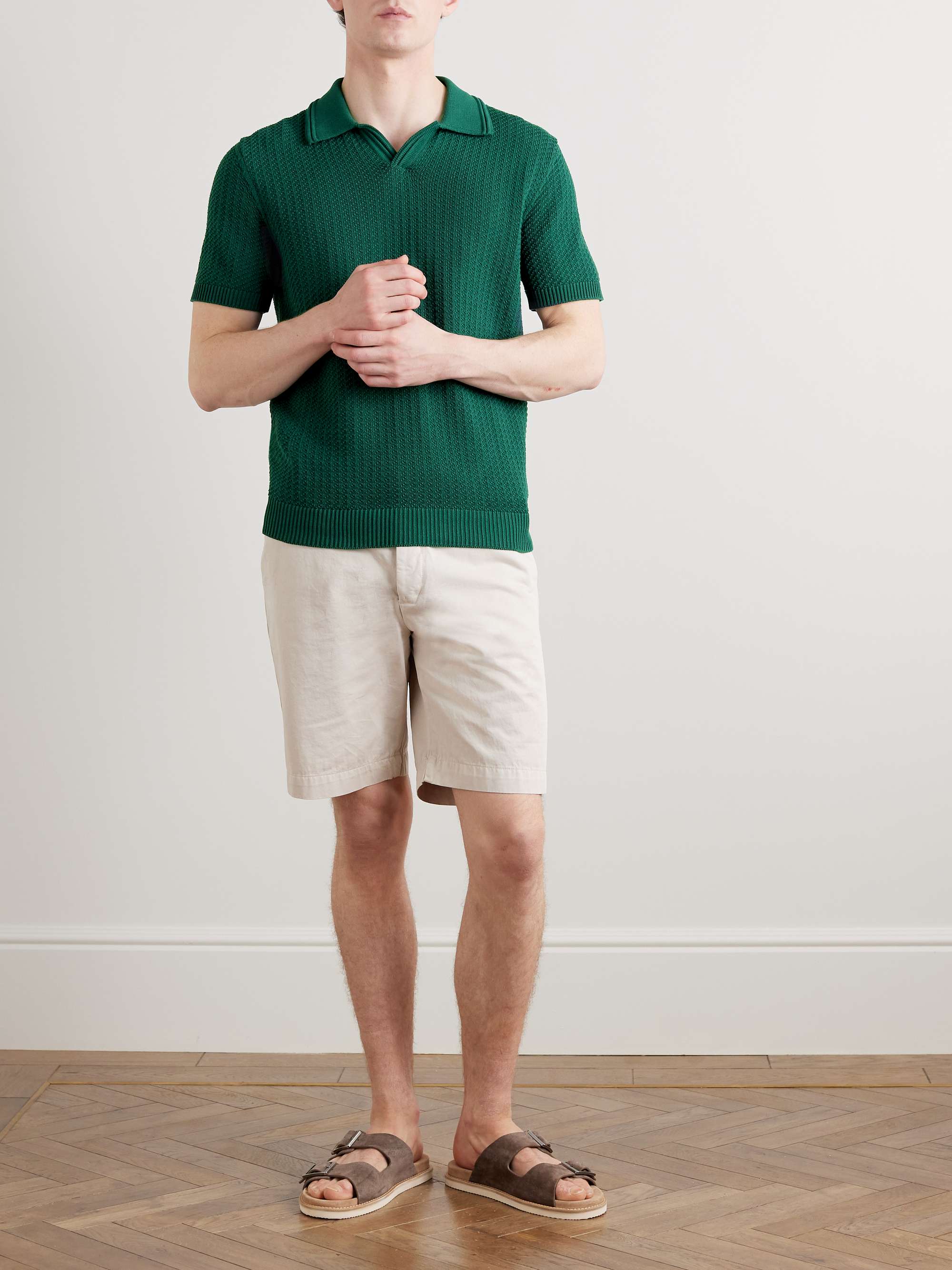 Jacquard-knit polo shirt with micro pattern