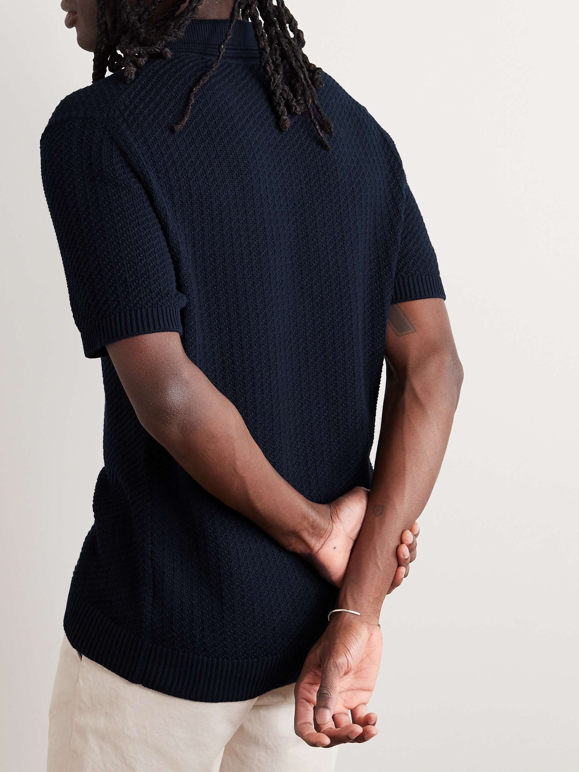 MR P. Jacquard-Knit Cotton Polo Shirt