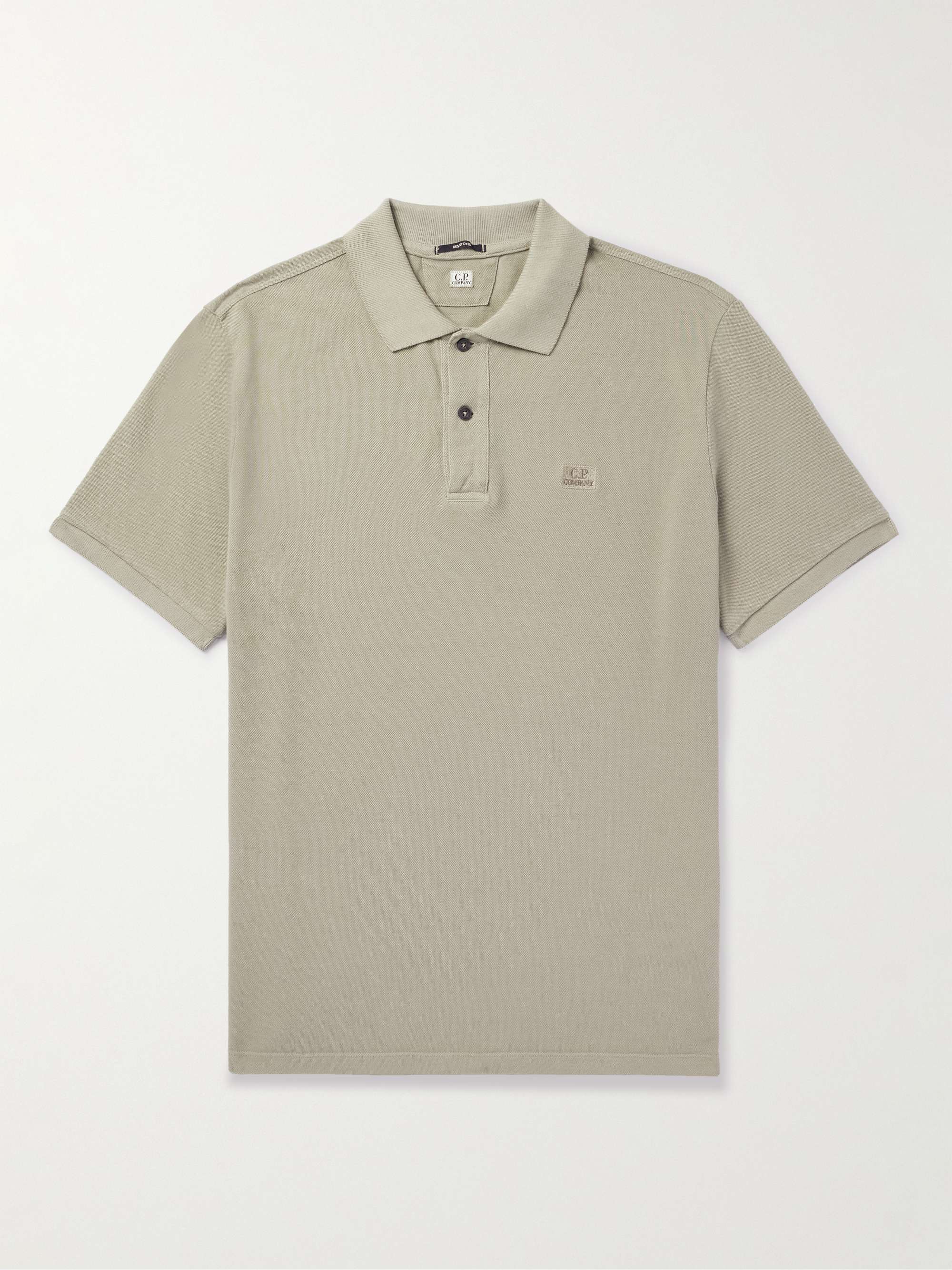 C.P. COMPANY Slim-Fit Logo-Embroidered Cotton-Piqué Polo Shirt for Men ...