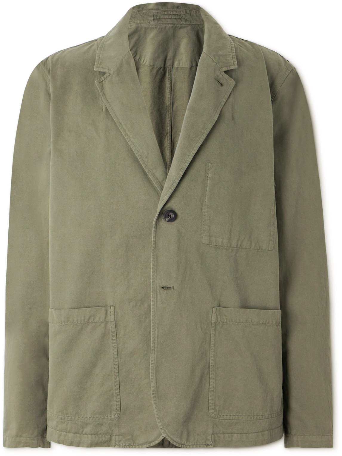 Garment-Dyed Cotton-Twill Blazer