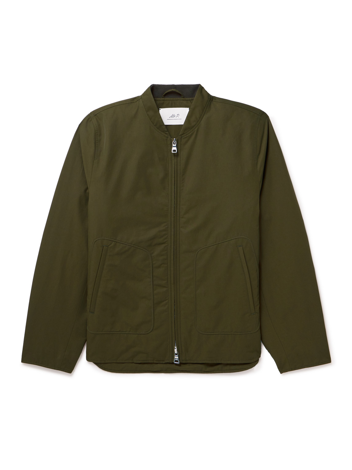 Padded Cotton-Blend Shell Harrington Jacket