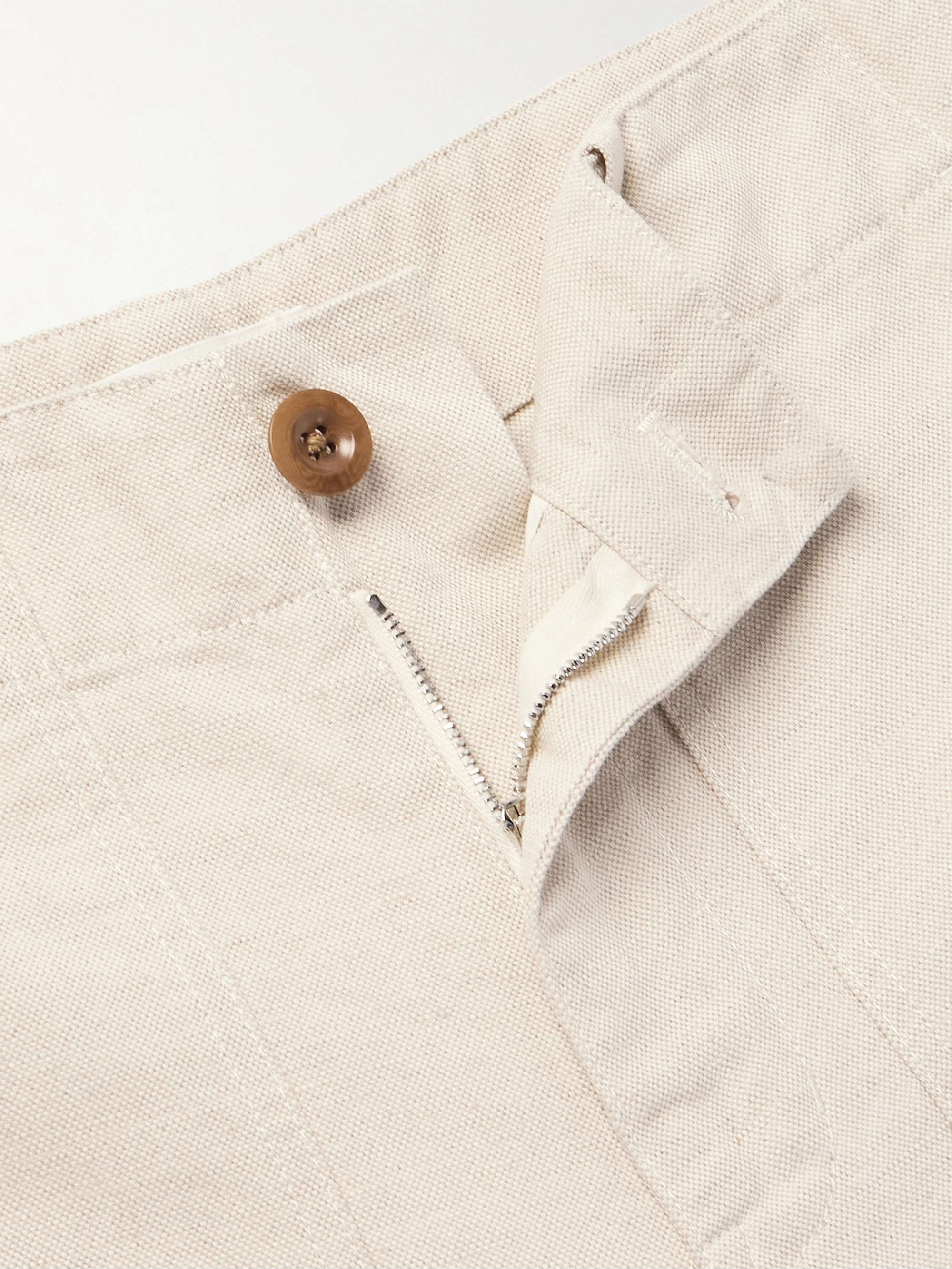 MR P. Straight-Leg Cotton and Linen-Blend Canvas Trousers for Men | MR ...