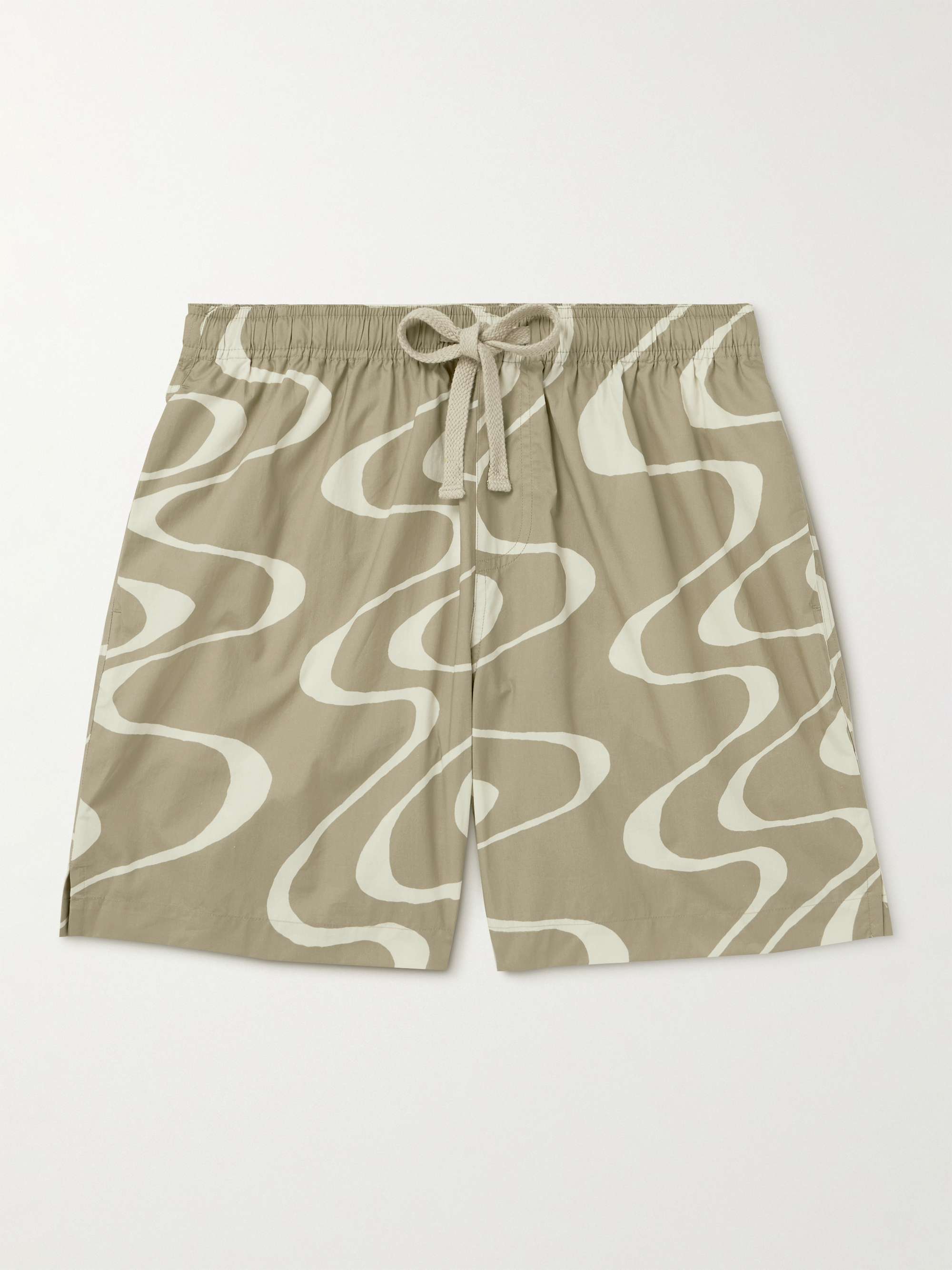 FRAME Straight Leg Printed Organic Cotton Drawstring Shorts for Men MR PORTER