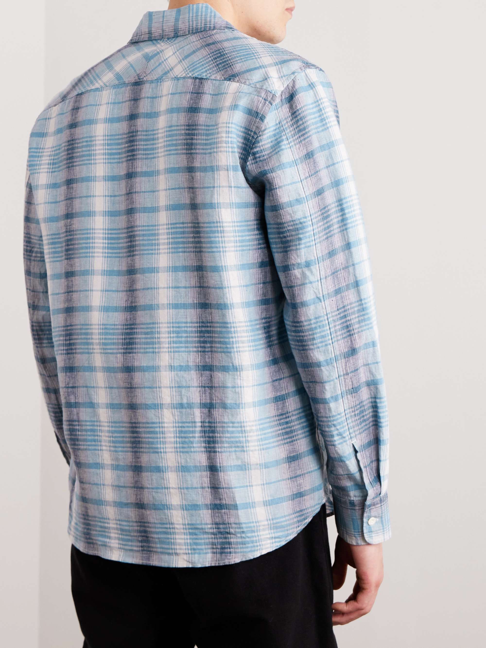 MR P. Checked Linen Shirt for Men | MR PORTER